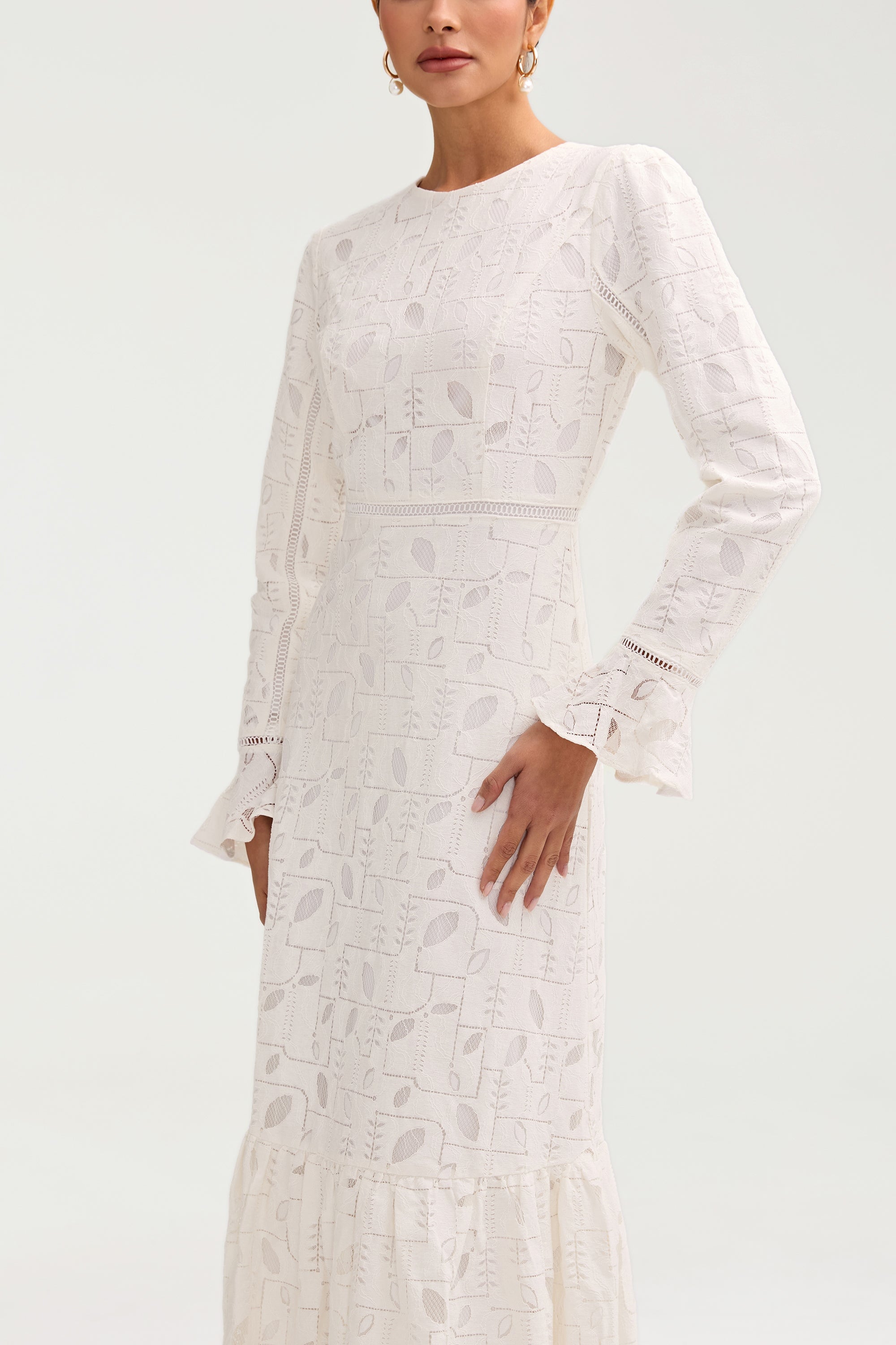 Rayaa White Lace Maxi Dress Clothing epschoolboard 
