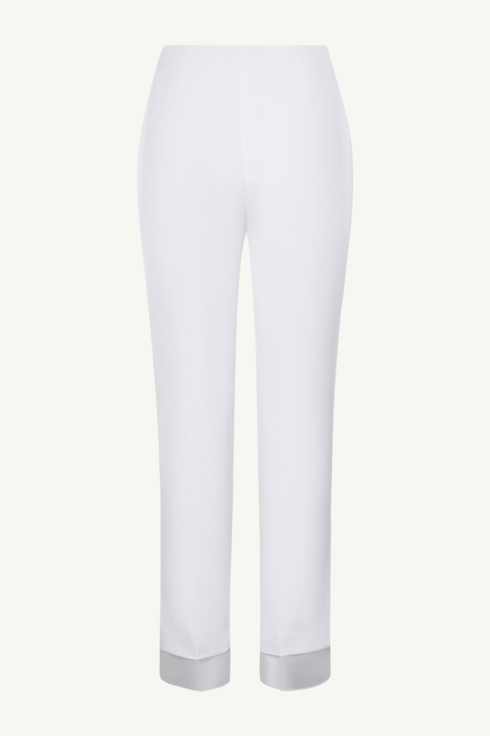 Rayan Organza Trim Trousers - White Clothing Veiled