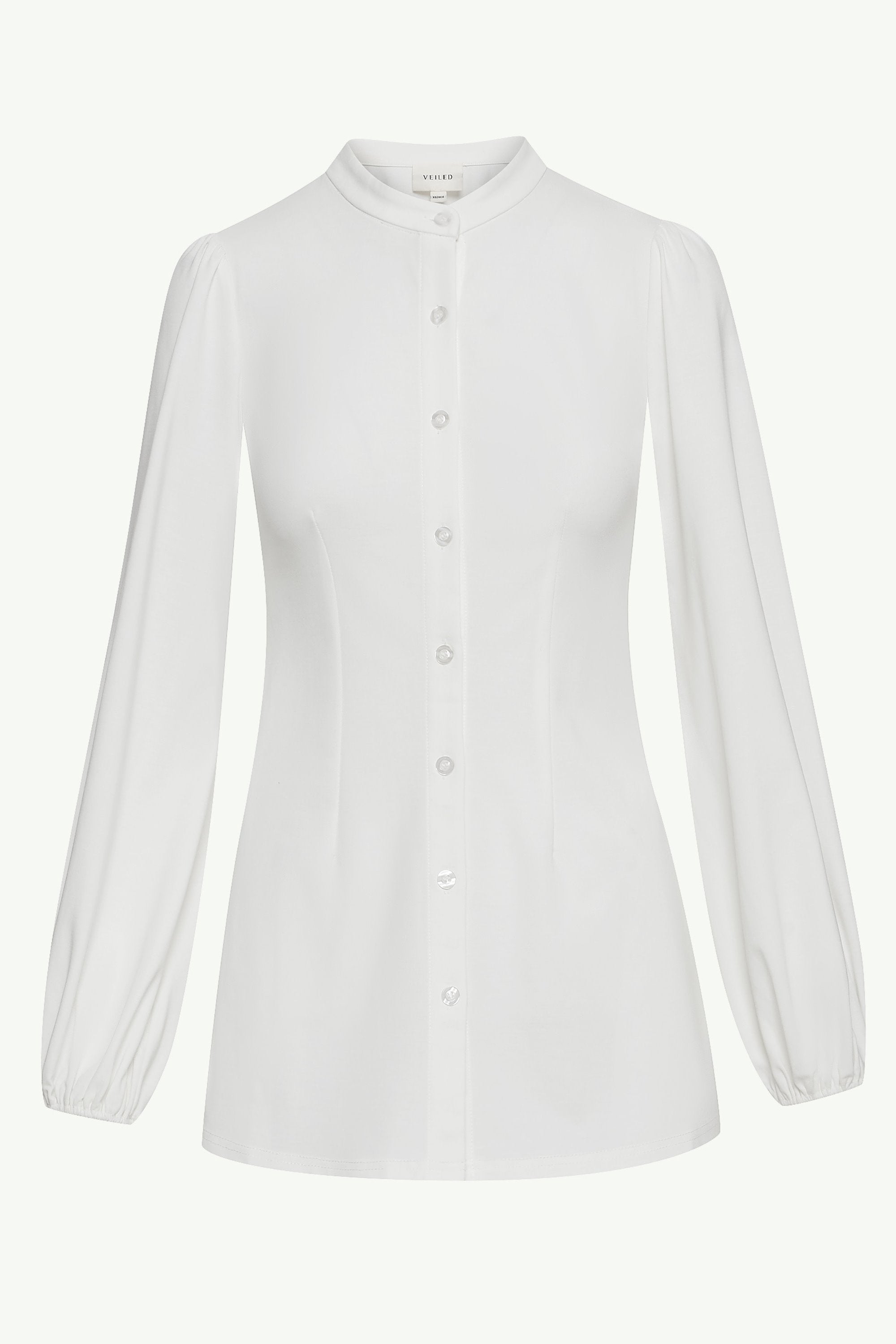 Rayana Jersey Button Down Top - White Clothing saigonodysseyhotel 