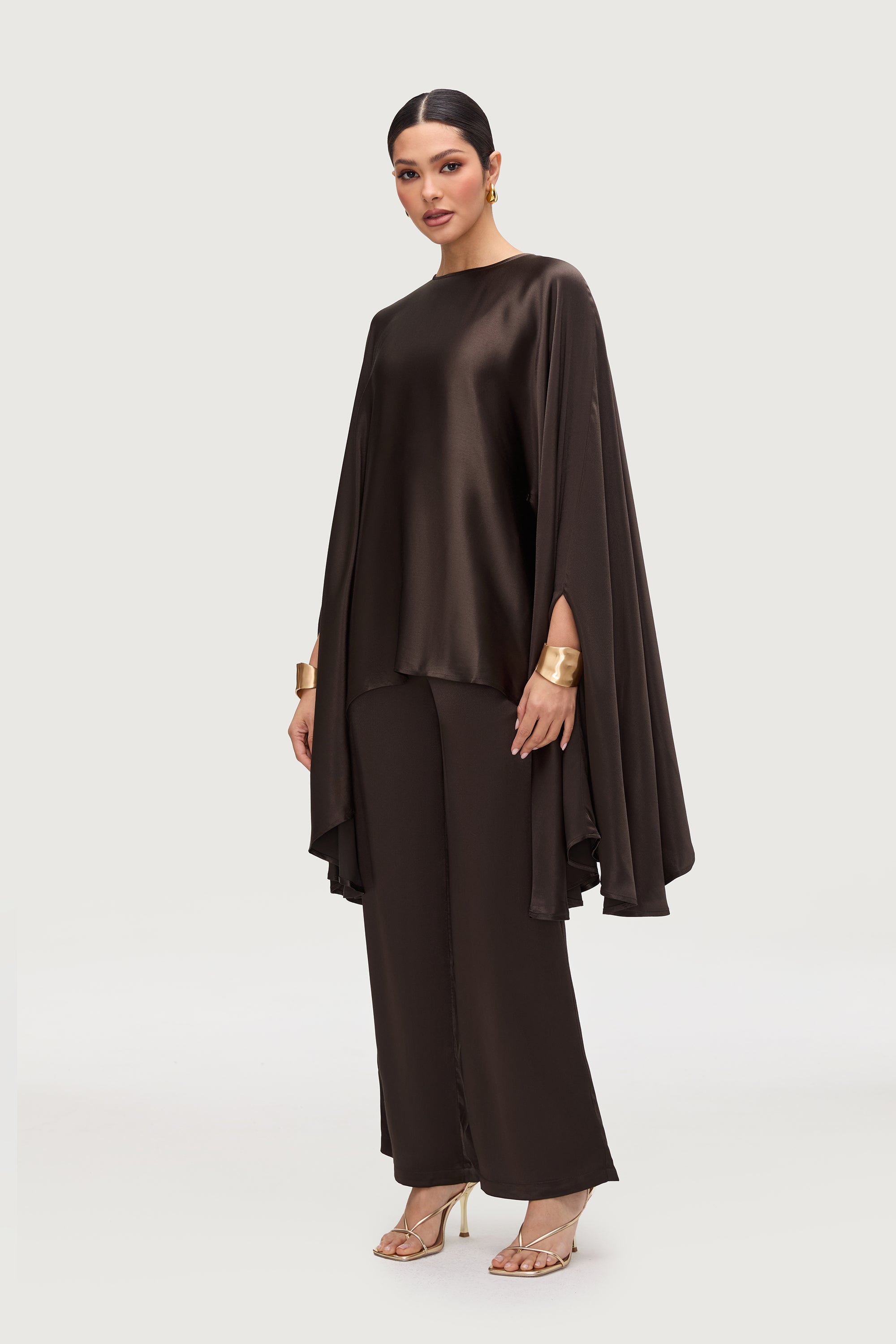 Razan Silk Inner Tie Top - Black Forest Tops Veiled Collection