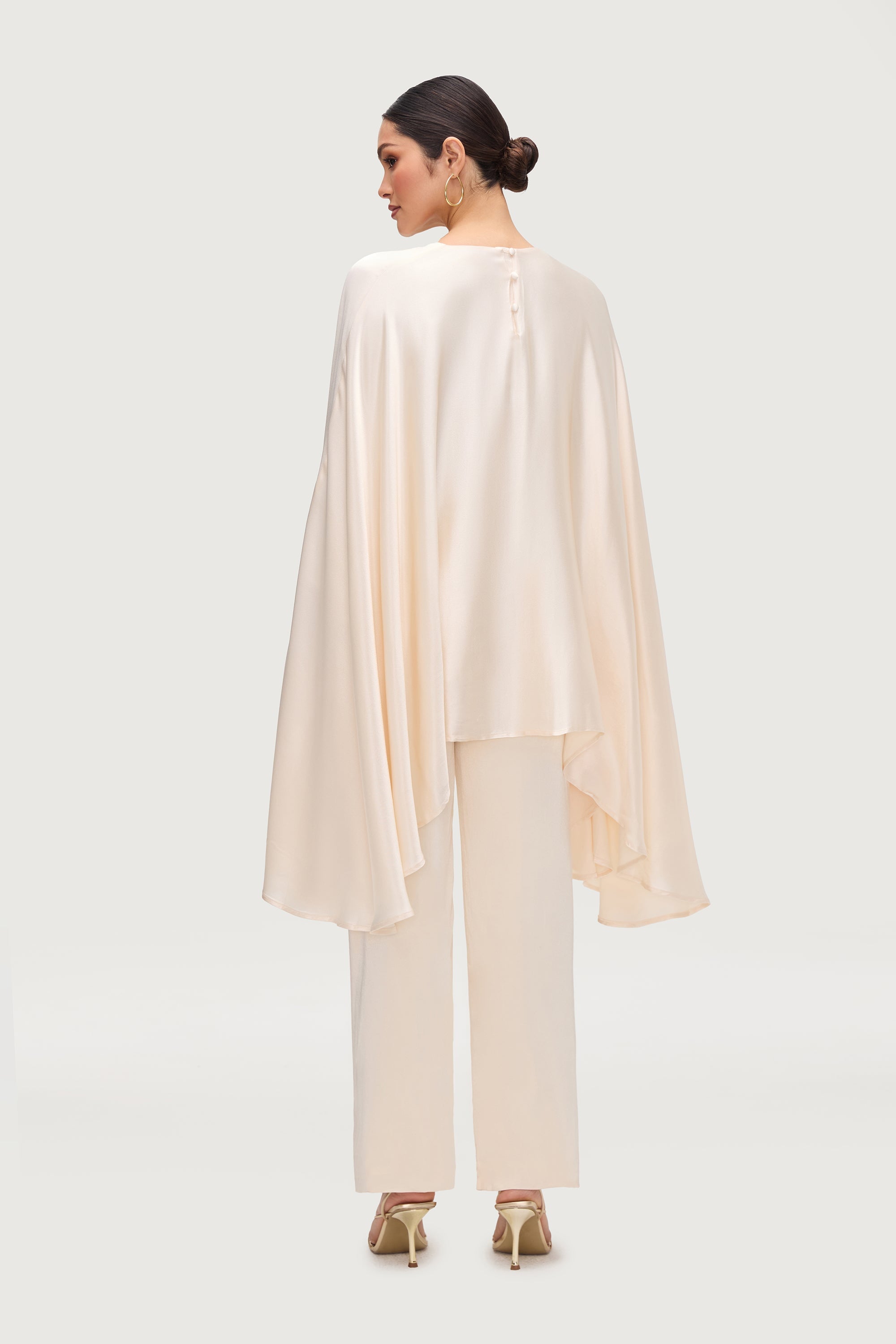 Razan Silk Inner Tie Top - Pearl Tops Veiled Collection