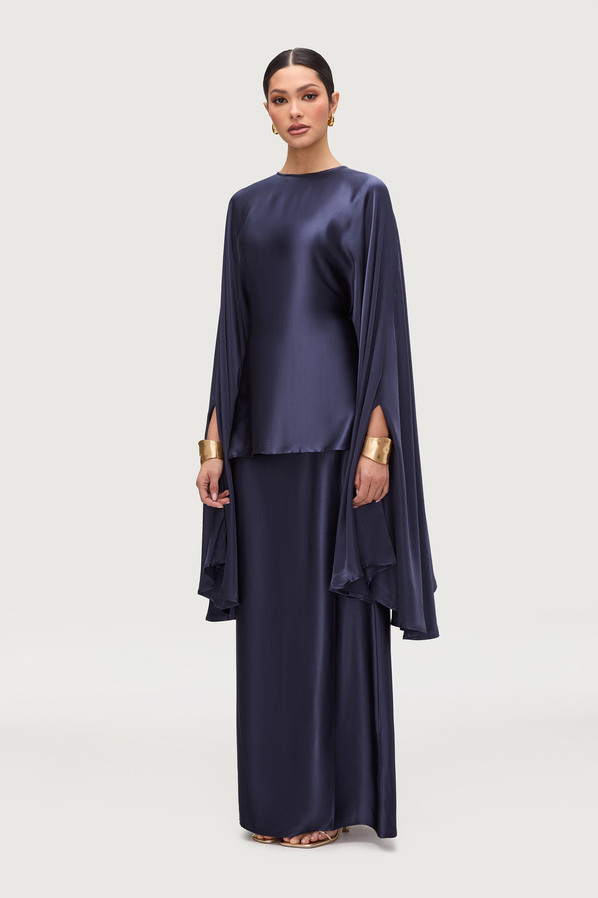 Razan Silk Inner Tie Top - Twilight Tops Veiled Collection