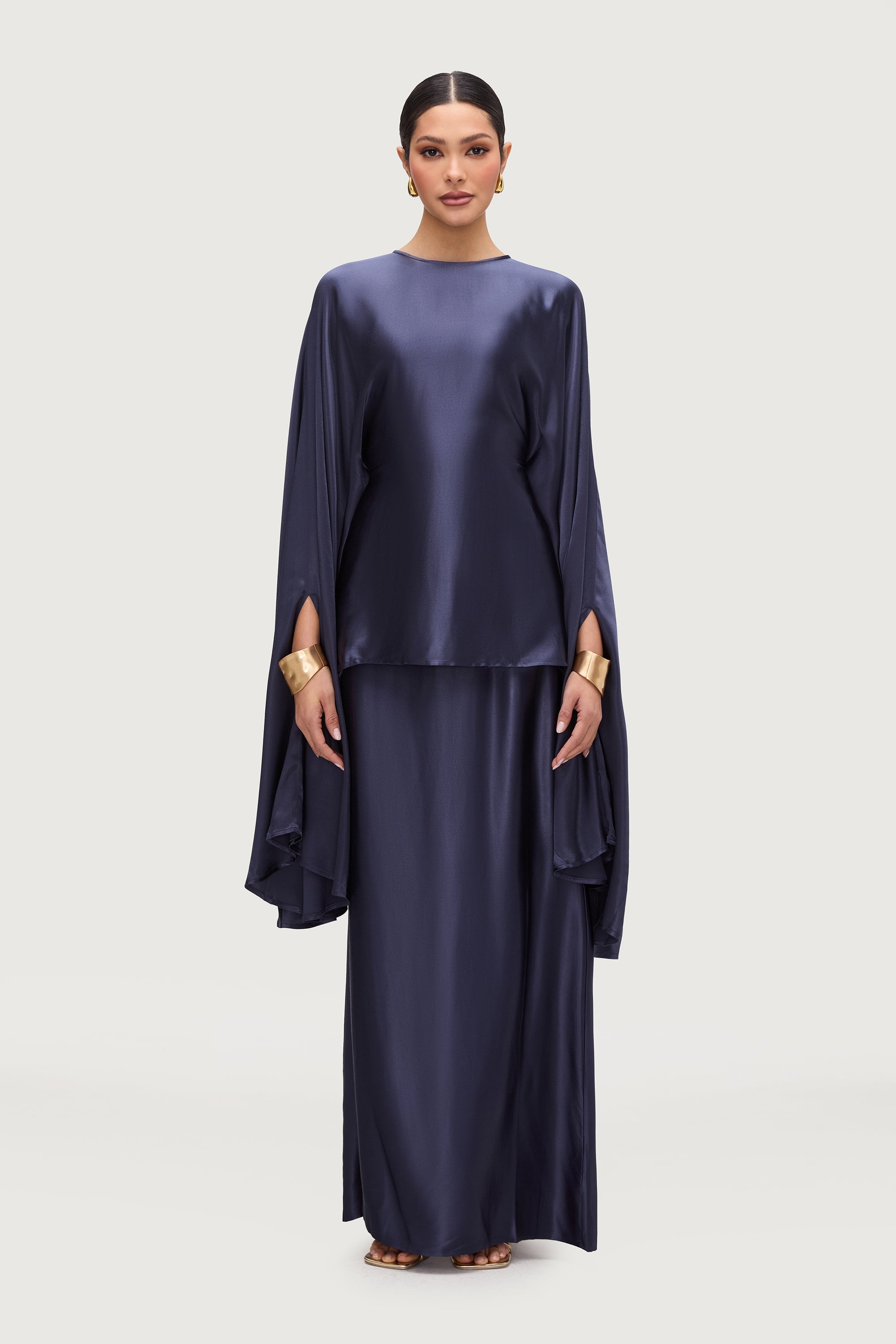 Razan Silk Inner Tie Top - Twilight Tops Veiled Collection