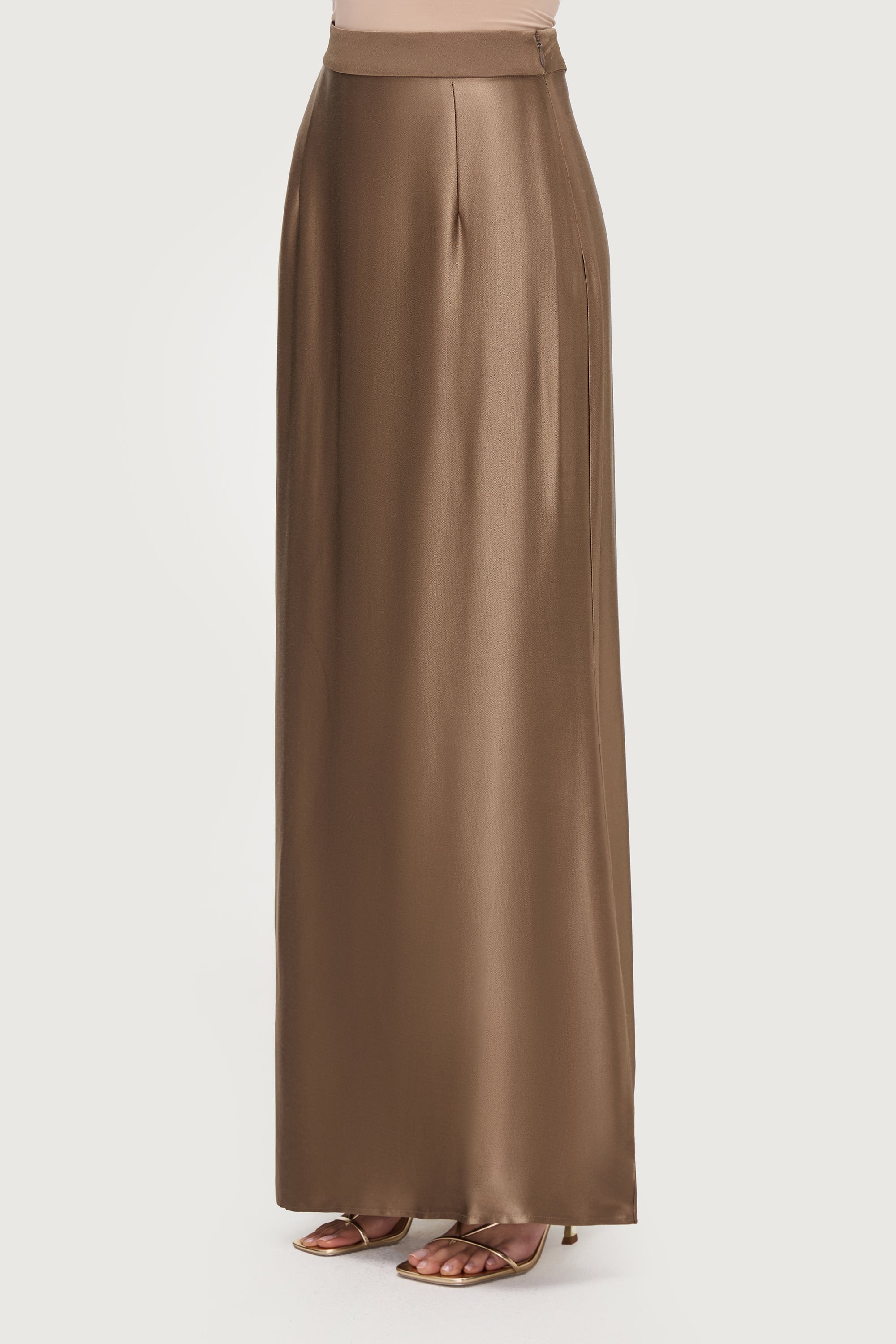 Razan Silk Maxi Skirt - Desert Palm Bottoms Veiled Collection