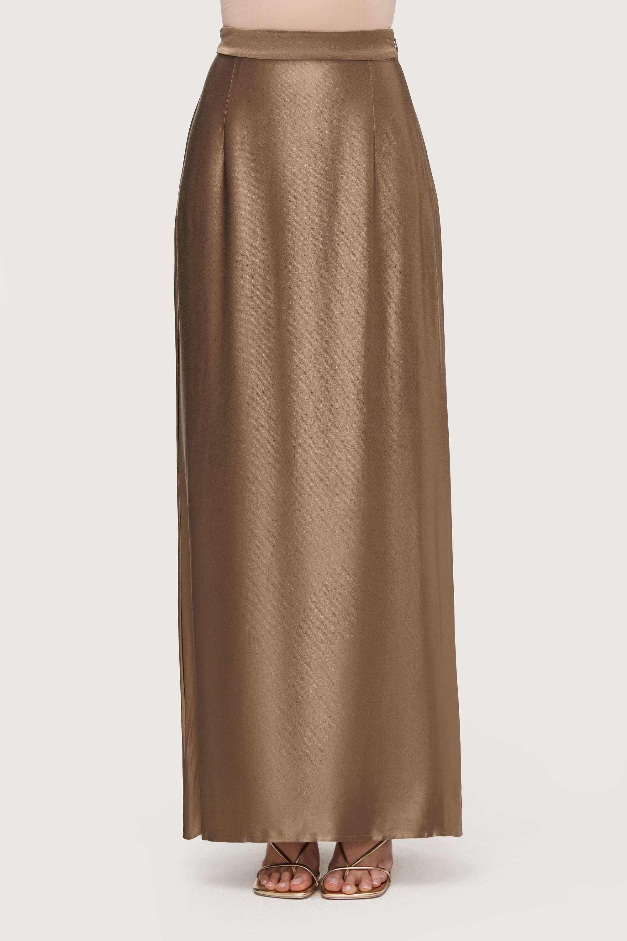 Razan Silk Maxi Skirt - Desert Palm Bottoms Veiled Collection