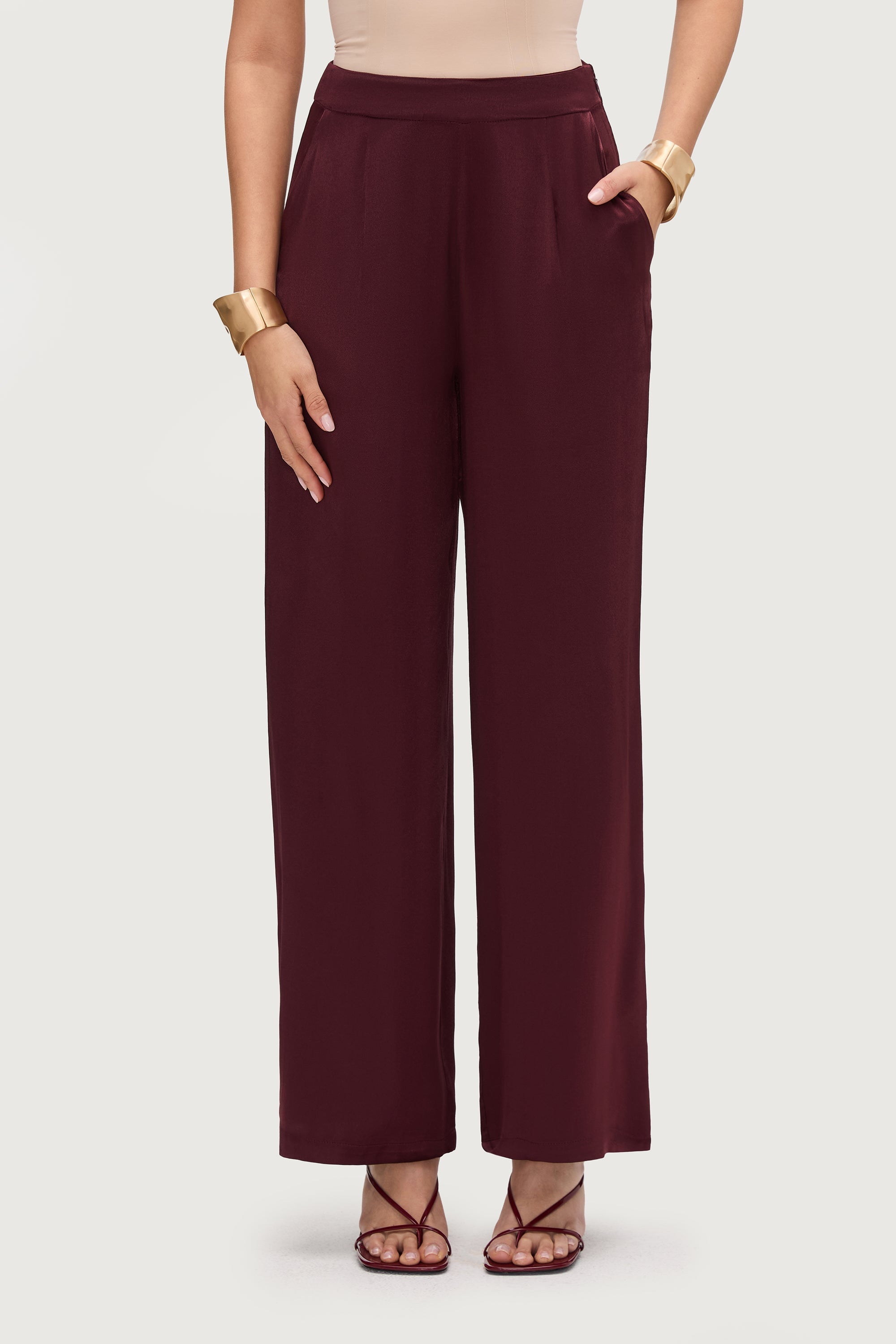 Razan Silk Wide Leg Pants - Karaz Bottoms Veiled Collection