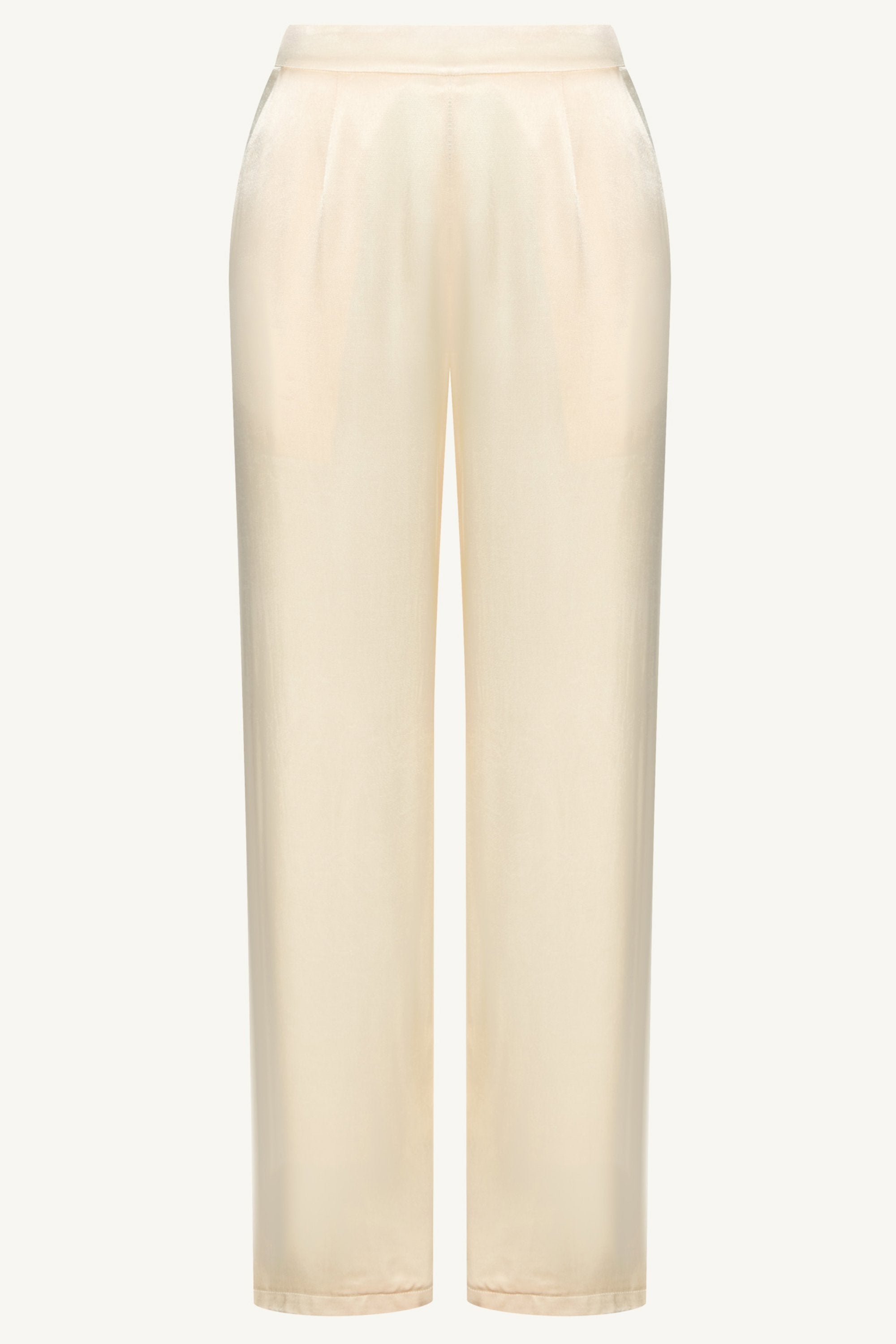 Razan Silk Wide Leg Pants - Pearl Bottoms Veiled Collection