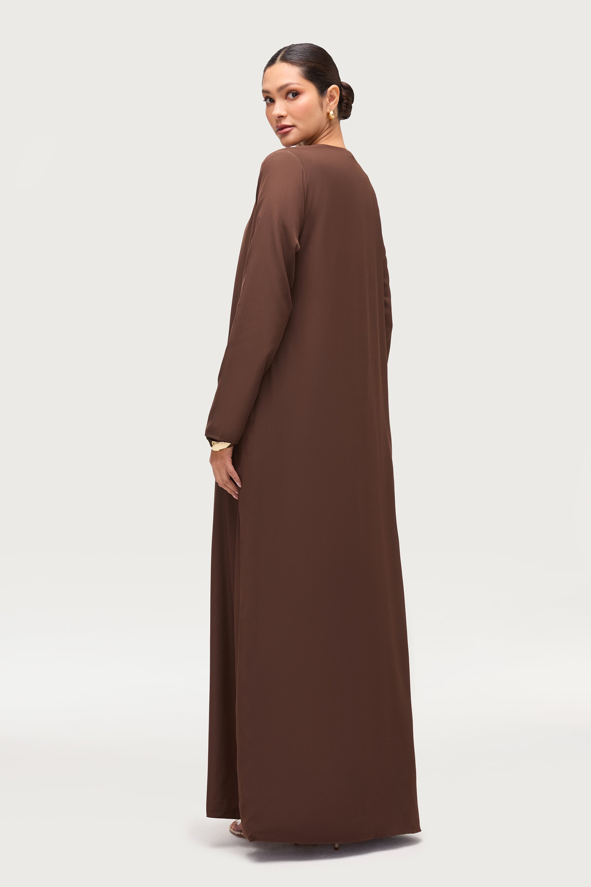 Rehana Three Piece Abaya Set - Espresso Sets Veiled