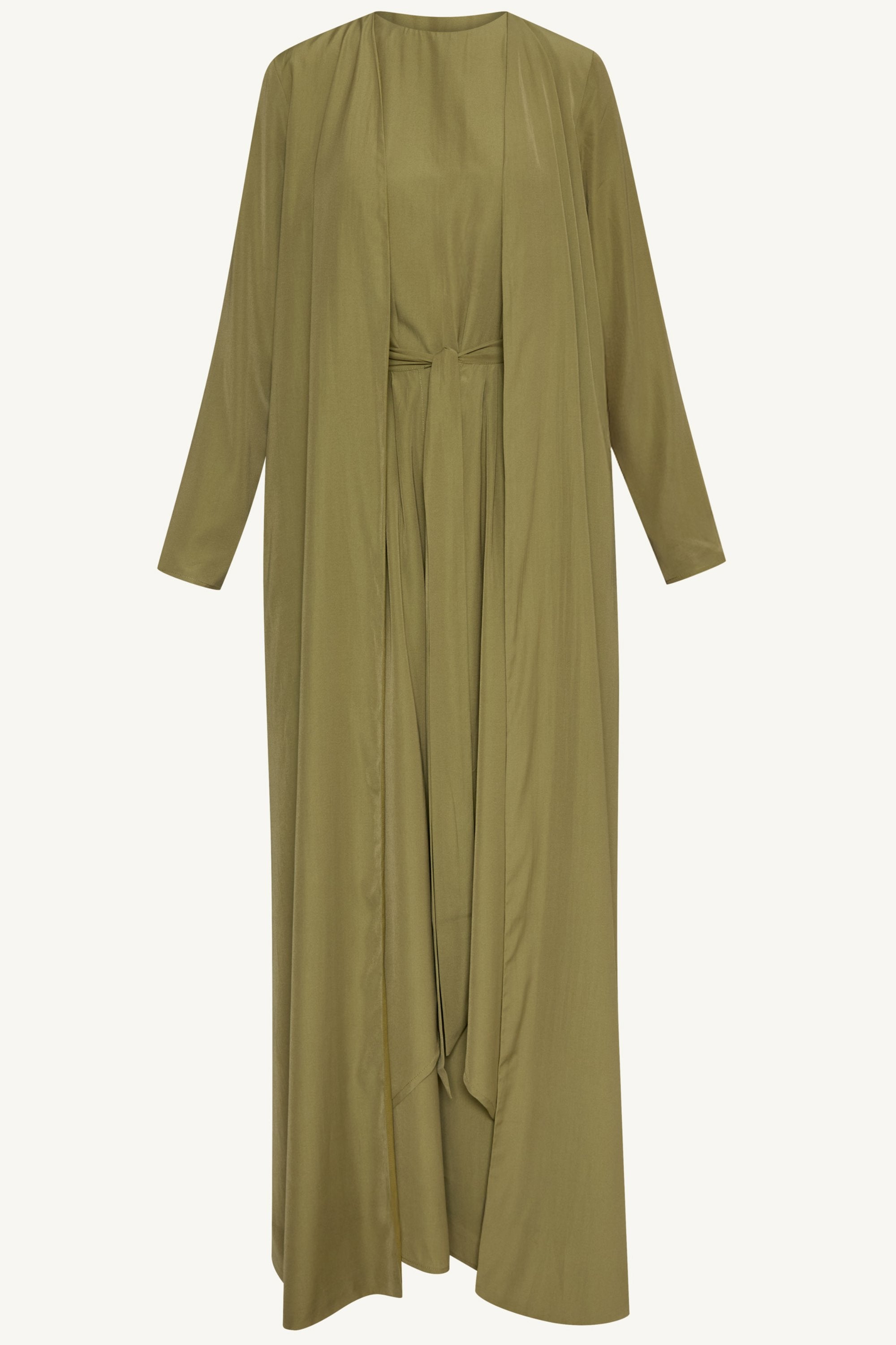 Rehana Three Piece Abaya Set - Sage Sets Veiled