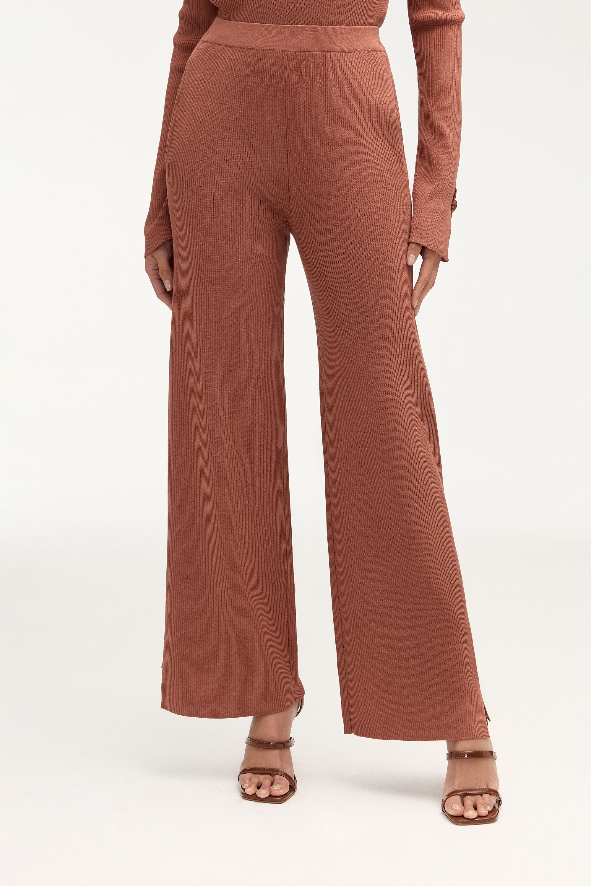 Remy Ribbed Knit Wide Leg Pants Clothing epschoolboard 