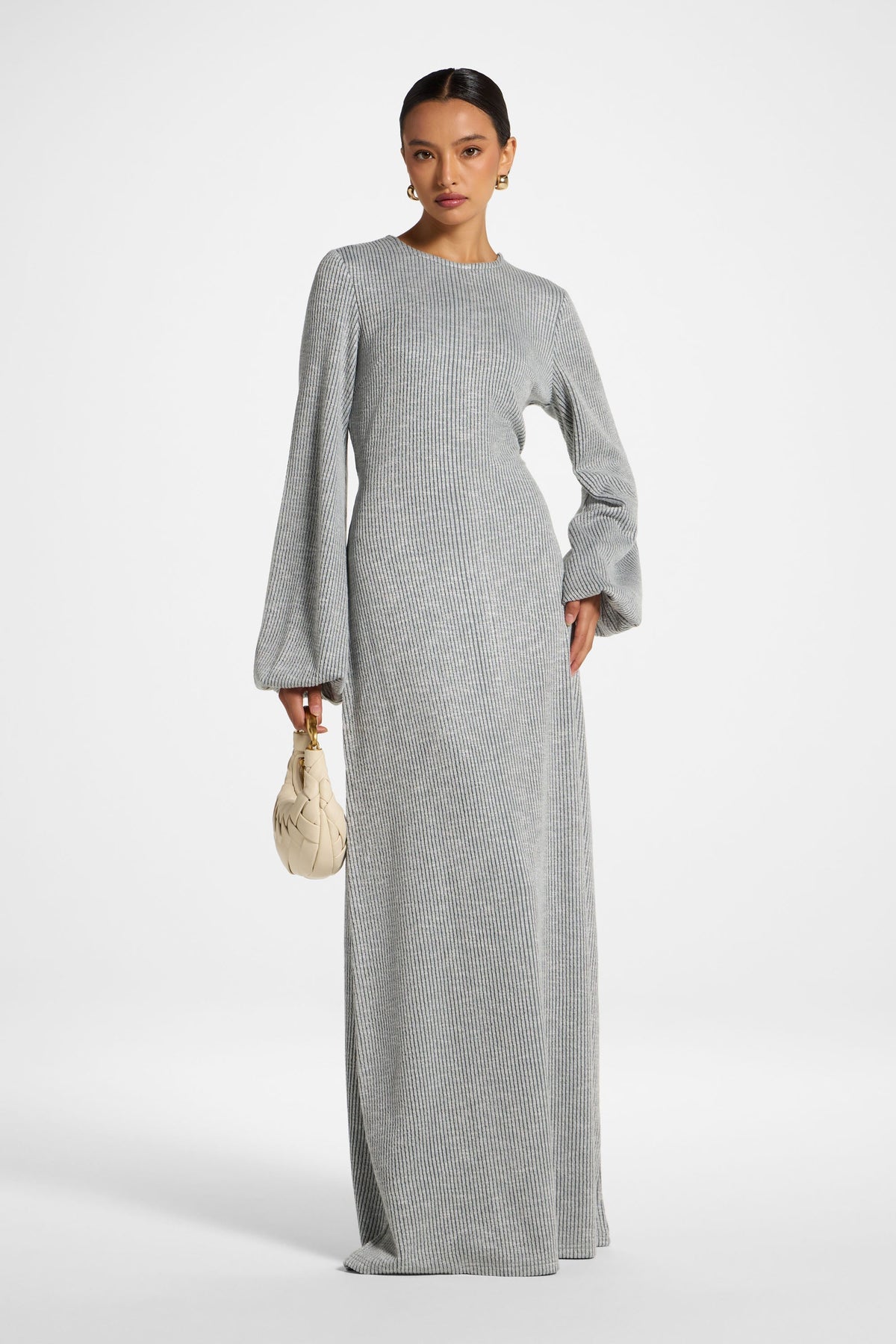 Rib Tie Back Maxi Dress - Dark Forest Dress Veiled