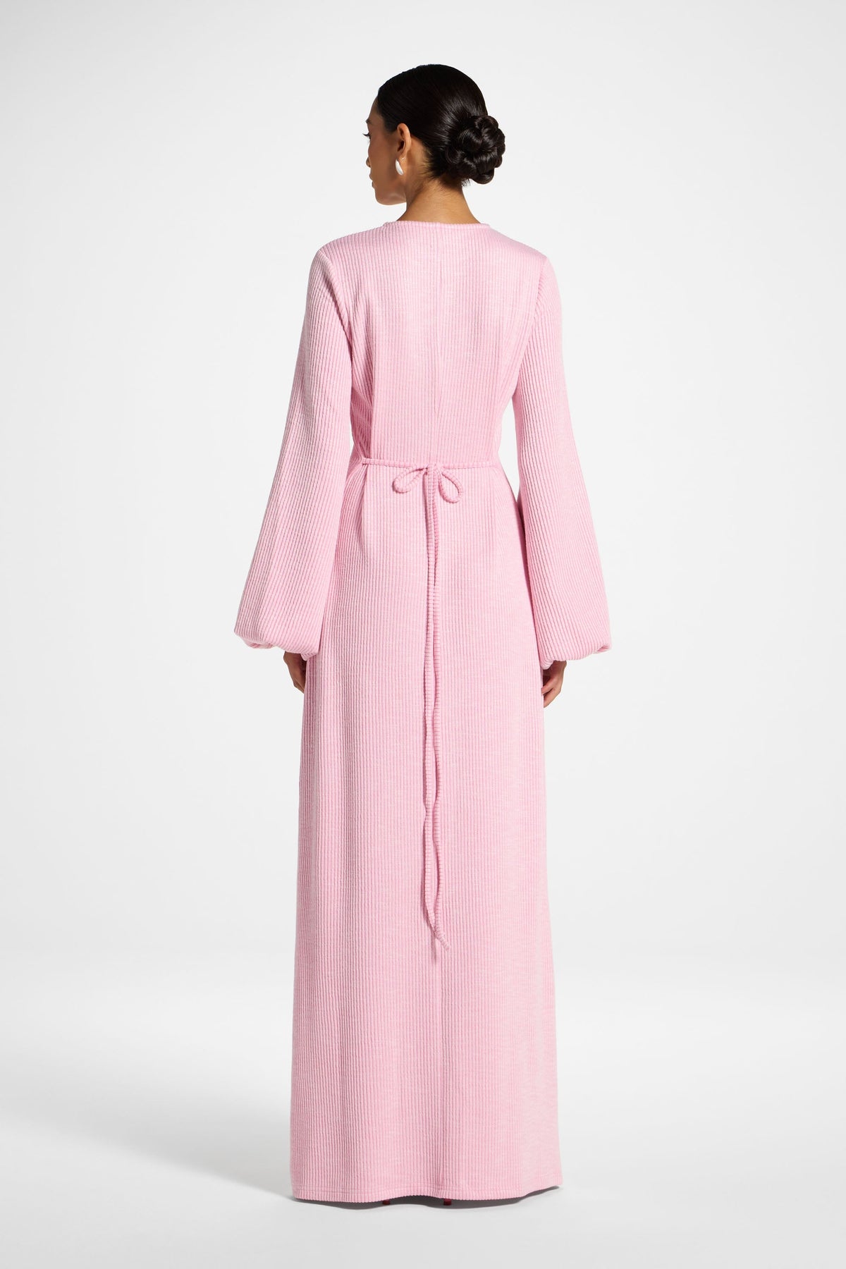 Rib Tie Back Maxi Dress - Just Pink Dress Veiled