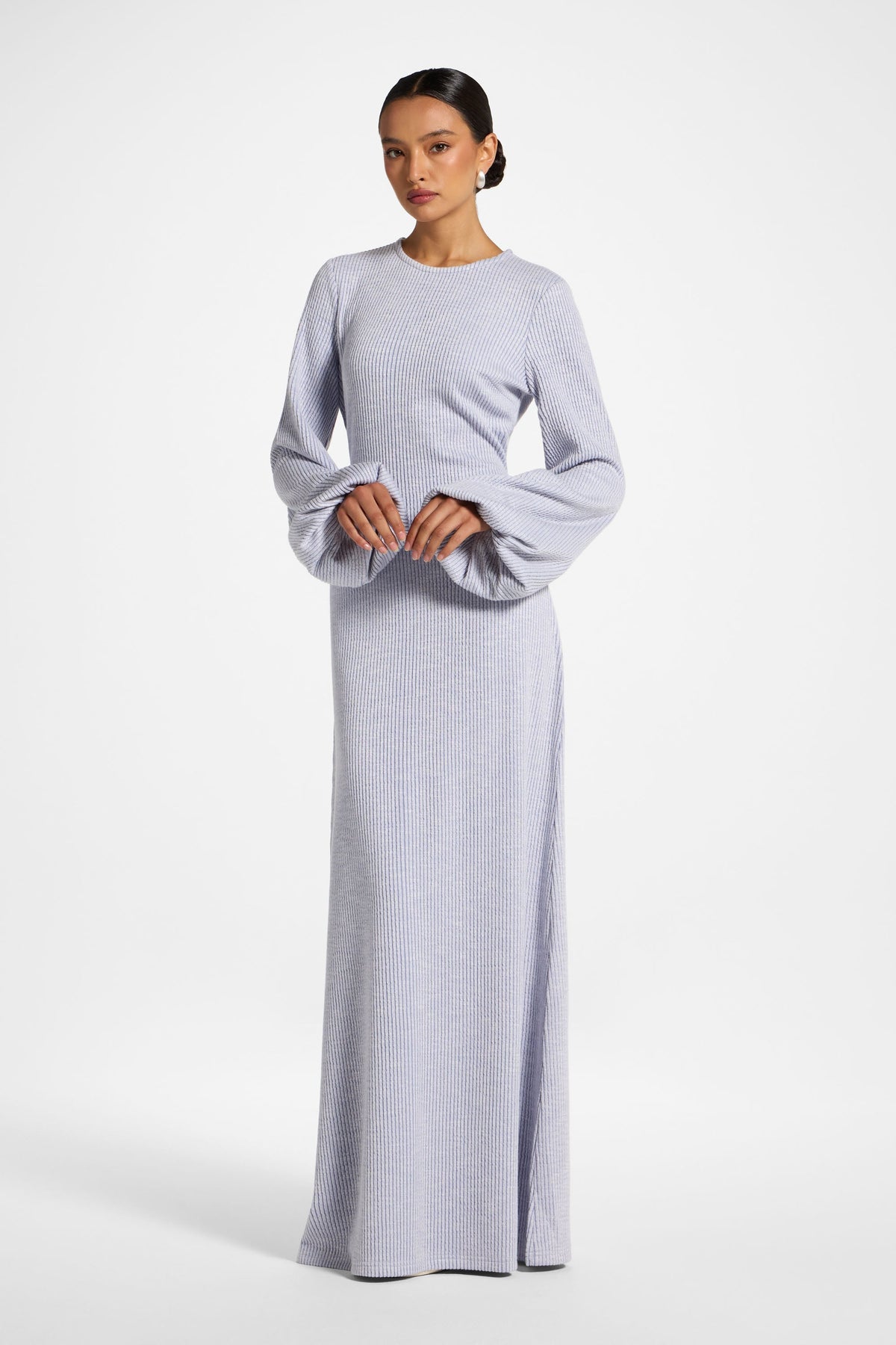 Rib Tie Back Maxi Dress - Periwinkle Dress Veiled