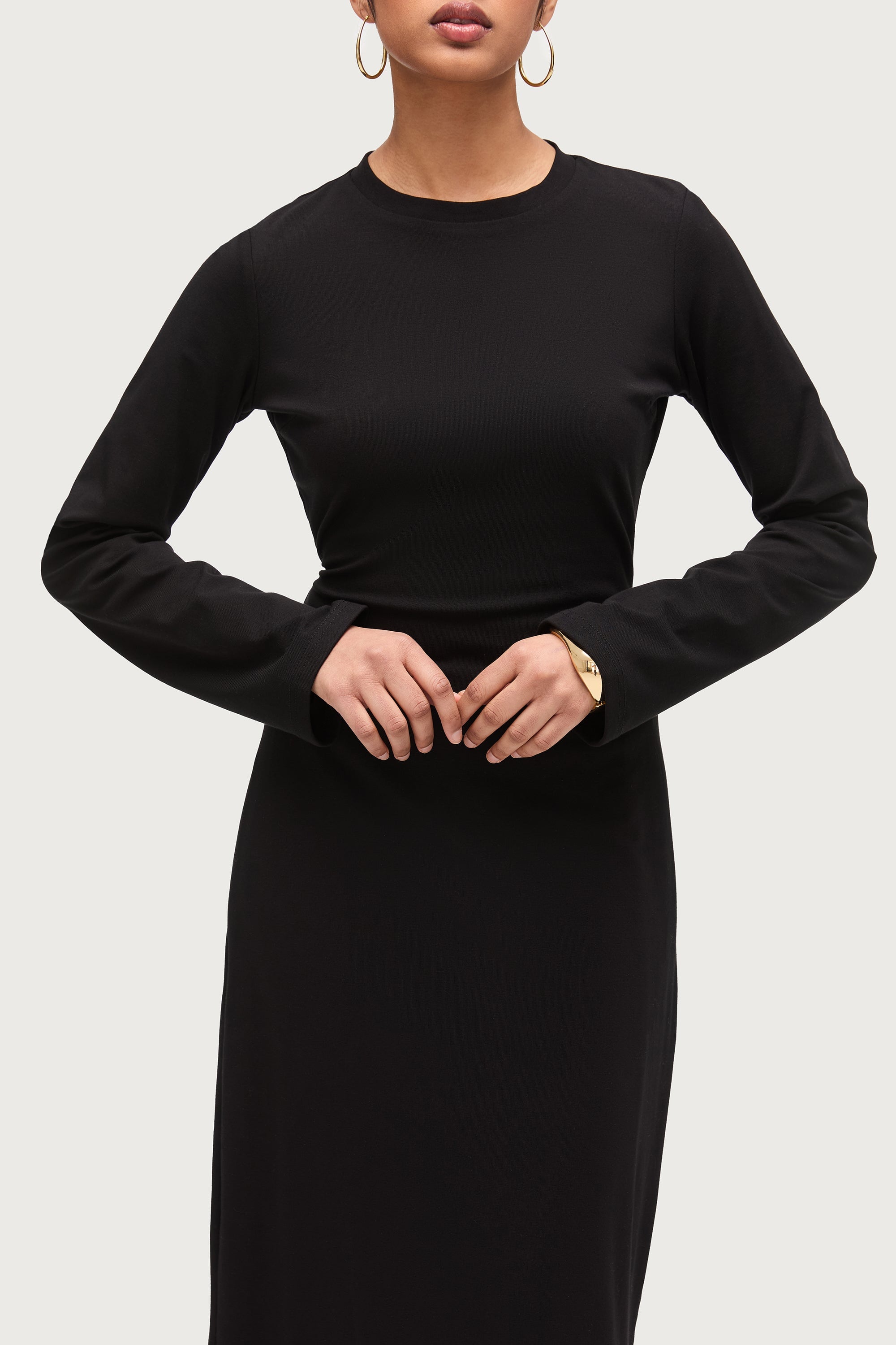 Ribbed Cotton Maxi Dress - Black Dresses Veiled