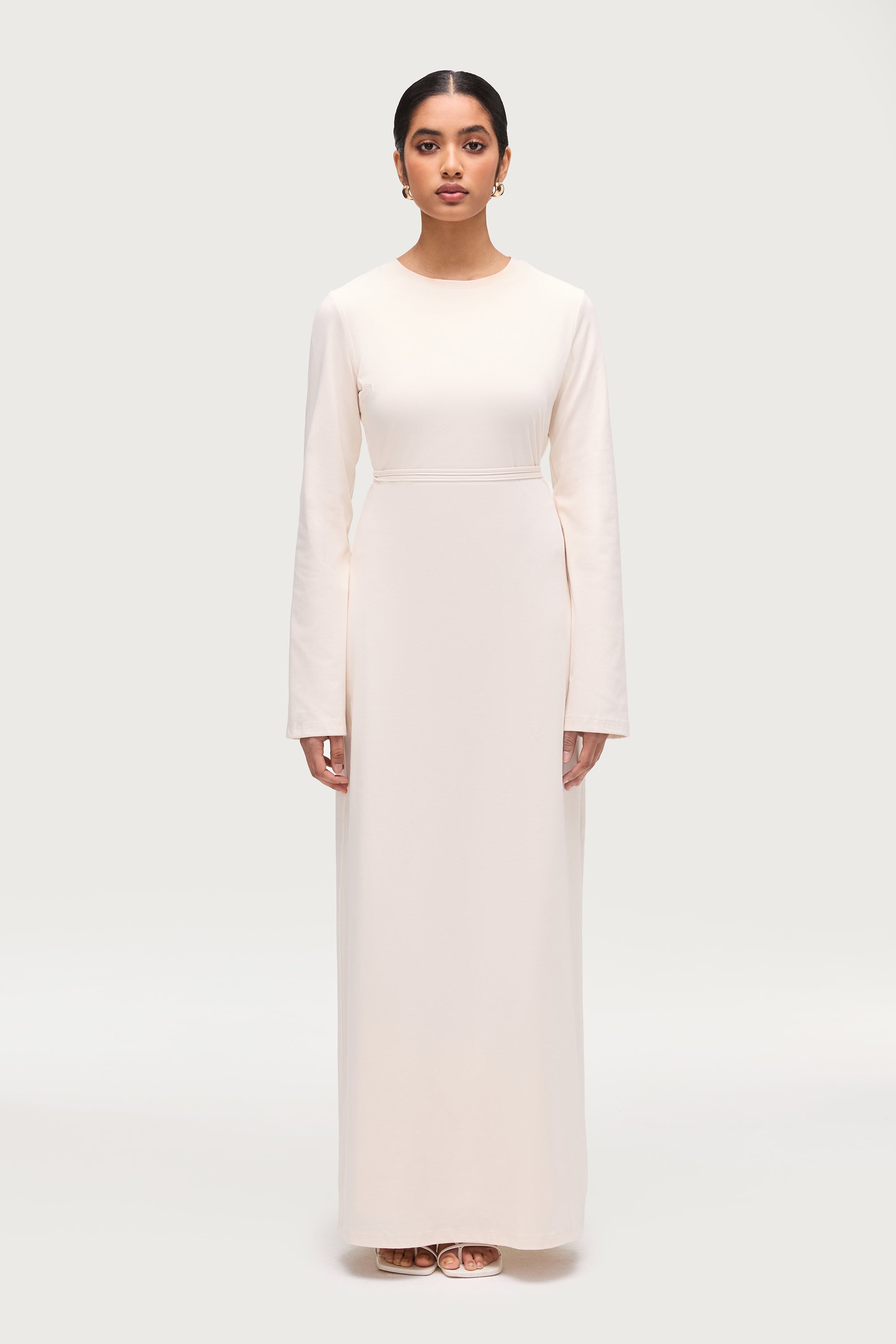 Ribbed Cotton Maxi Dress - Off White Dresses Veiled
