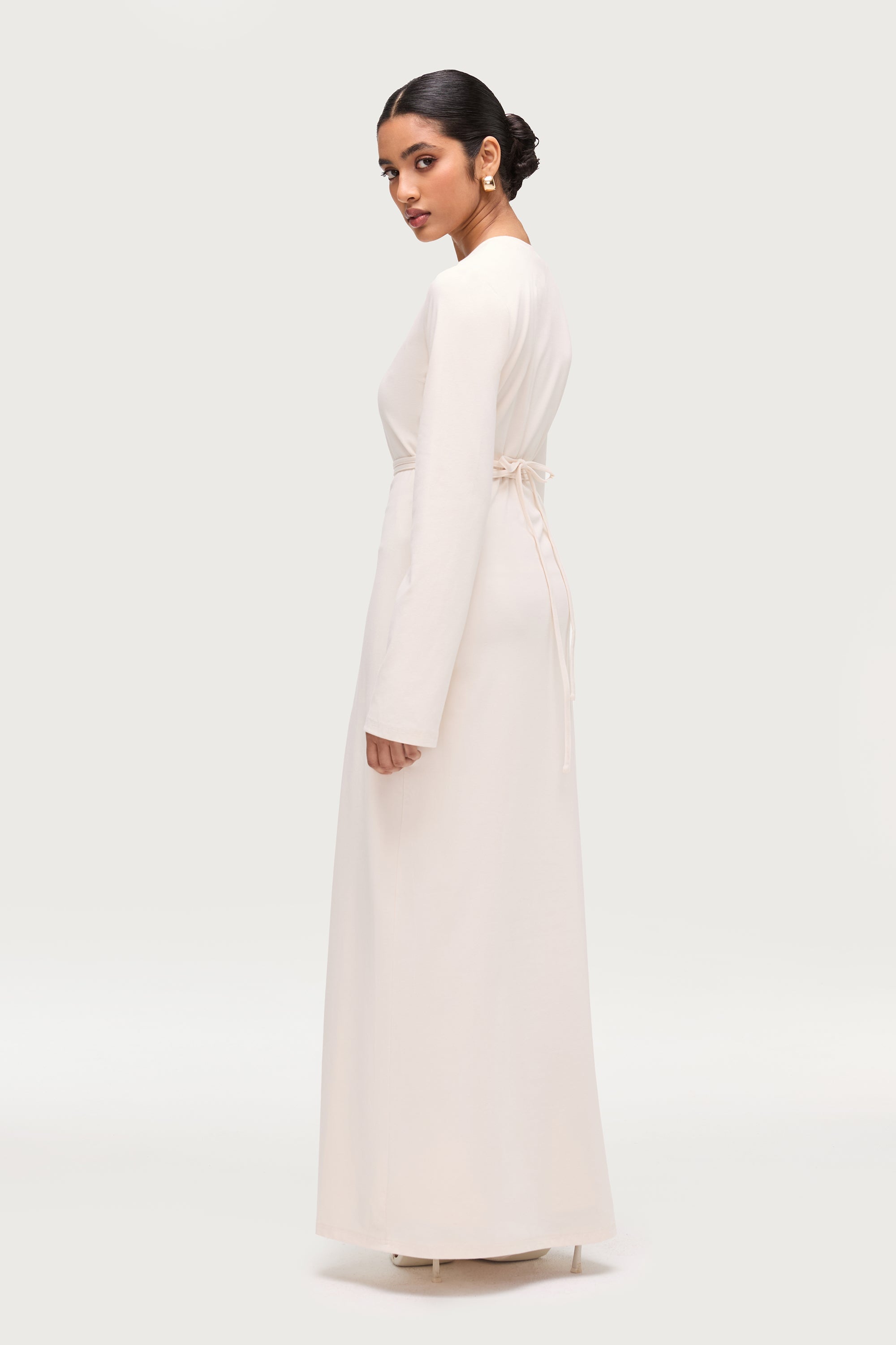 Ribbed Cotton Maxi Dress - Off White Dresses Veiled