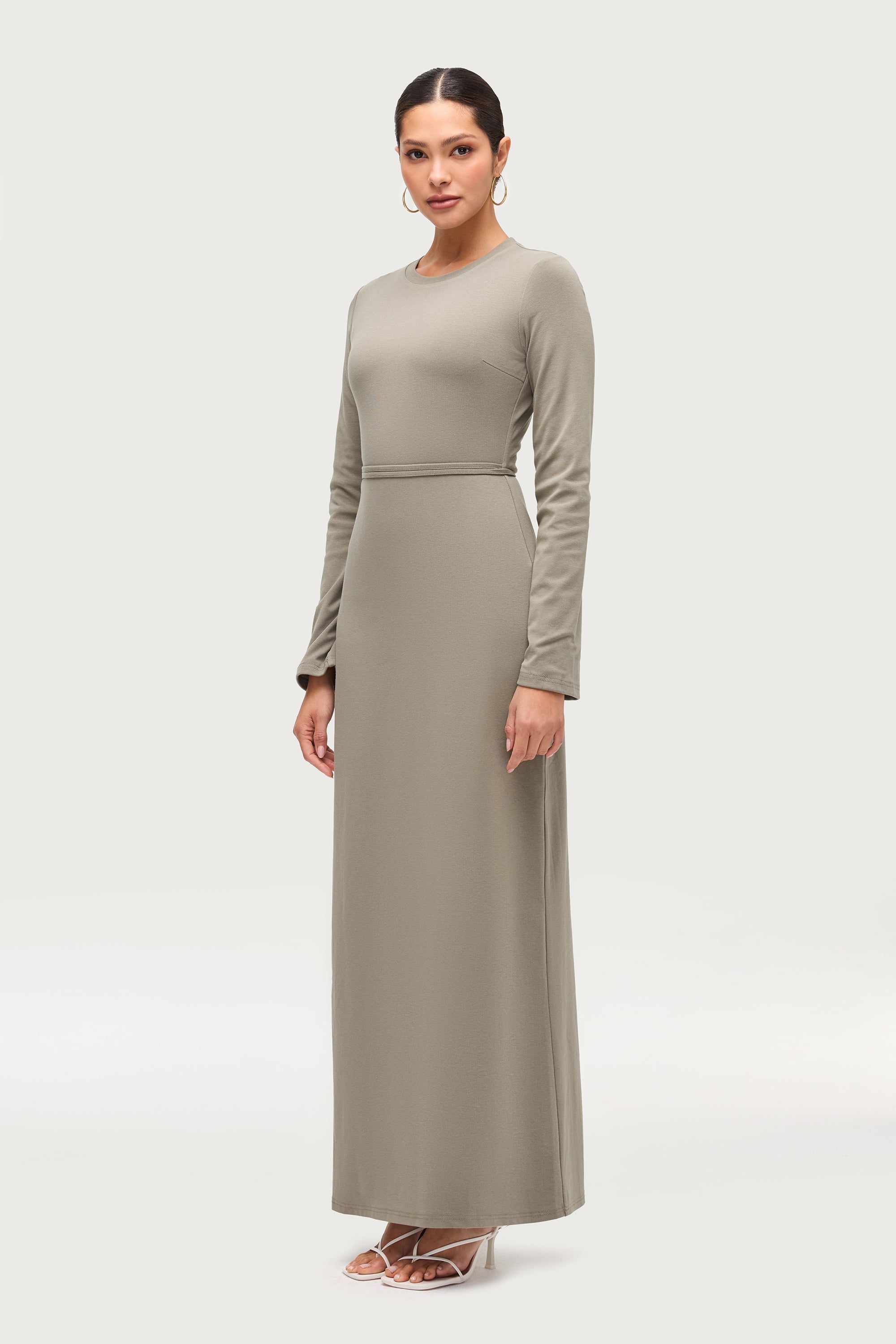 Ribbed Cotton Maxi Dress - Sage Dresses Veiled