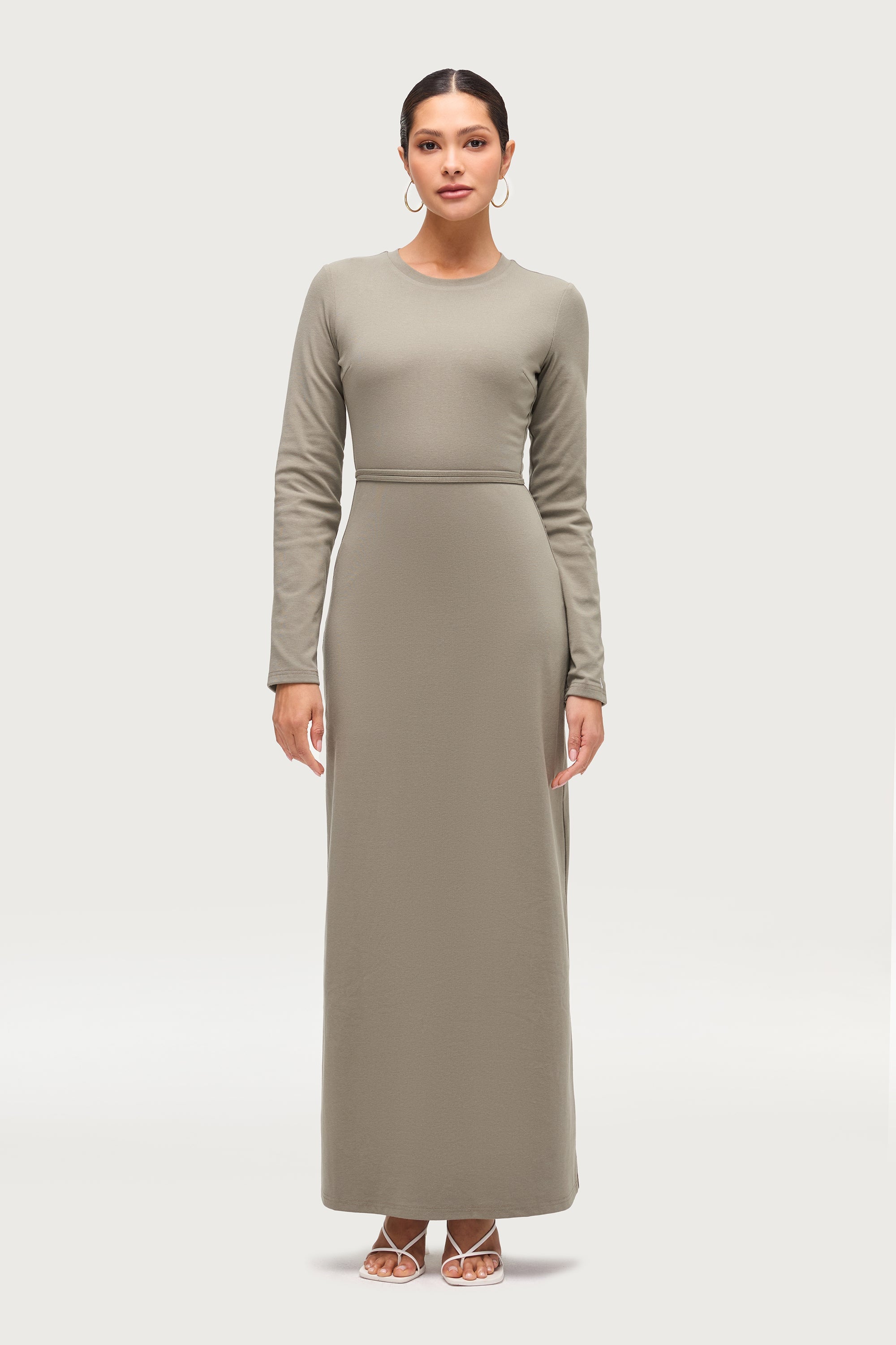 Ribbed Cotton Maxi Dress - Sage Dresses Veiled