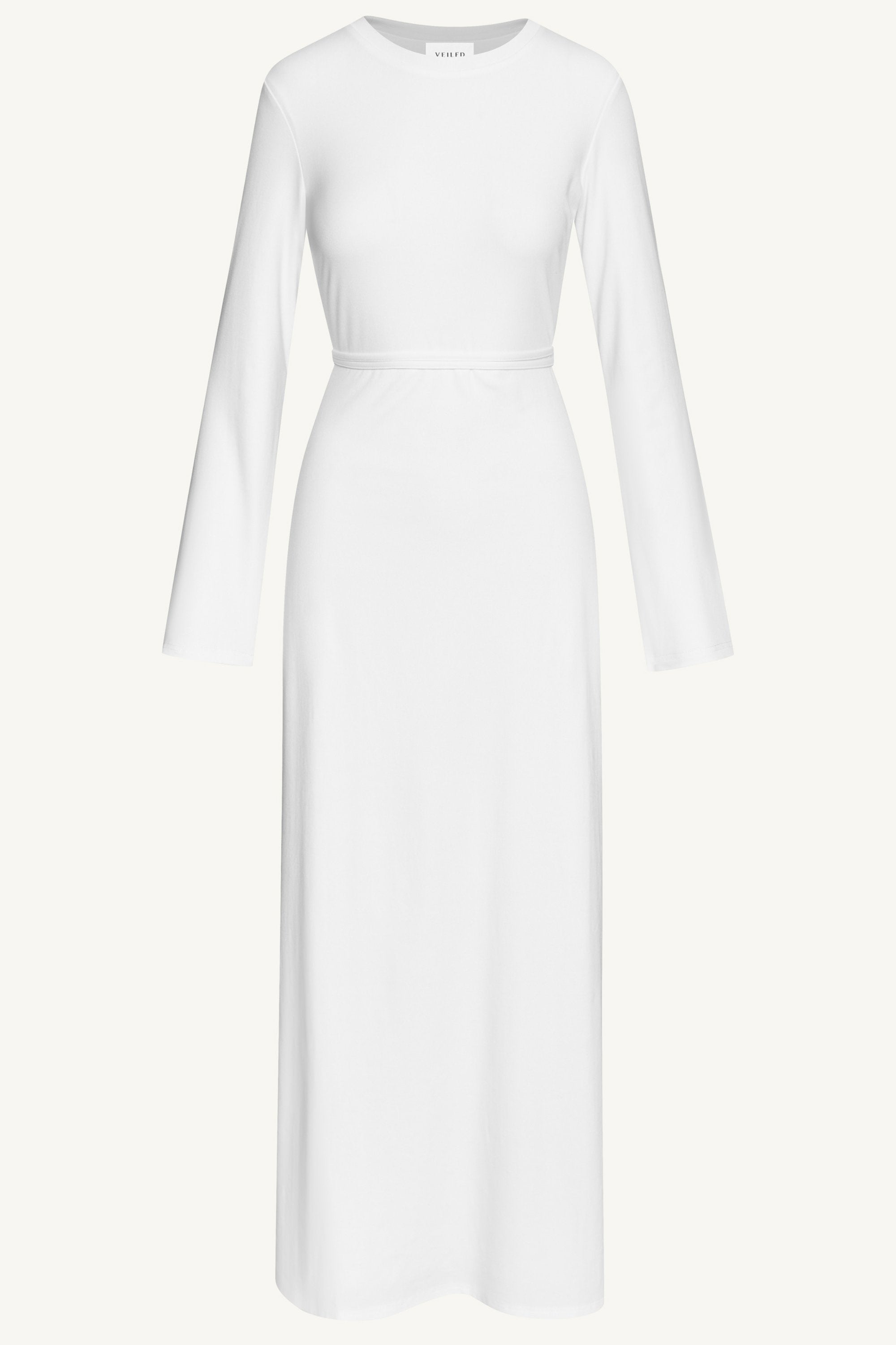 Ribbed Cotton Maxi Dress - White Dresses Veiled