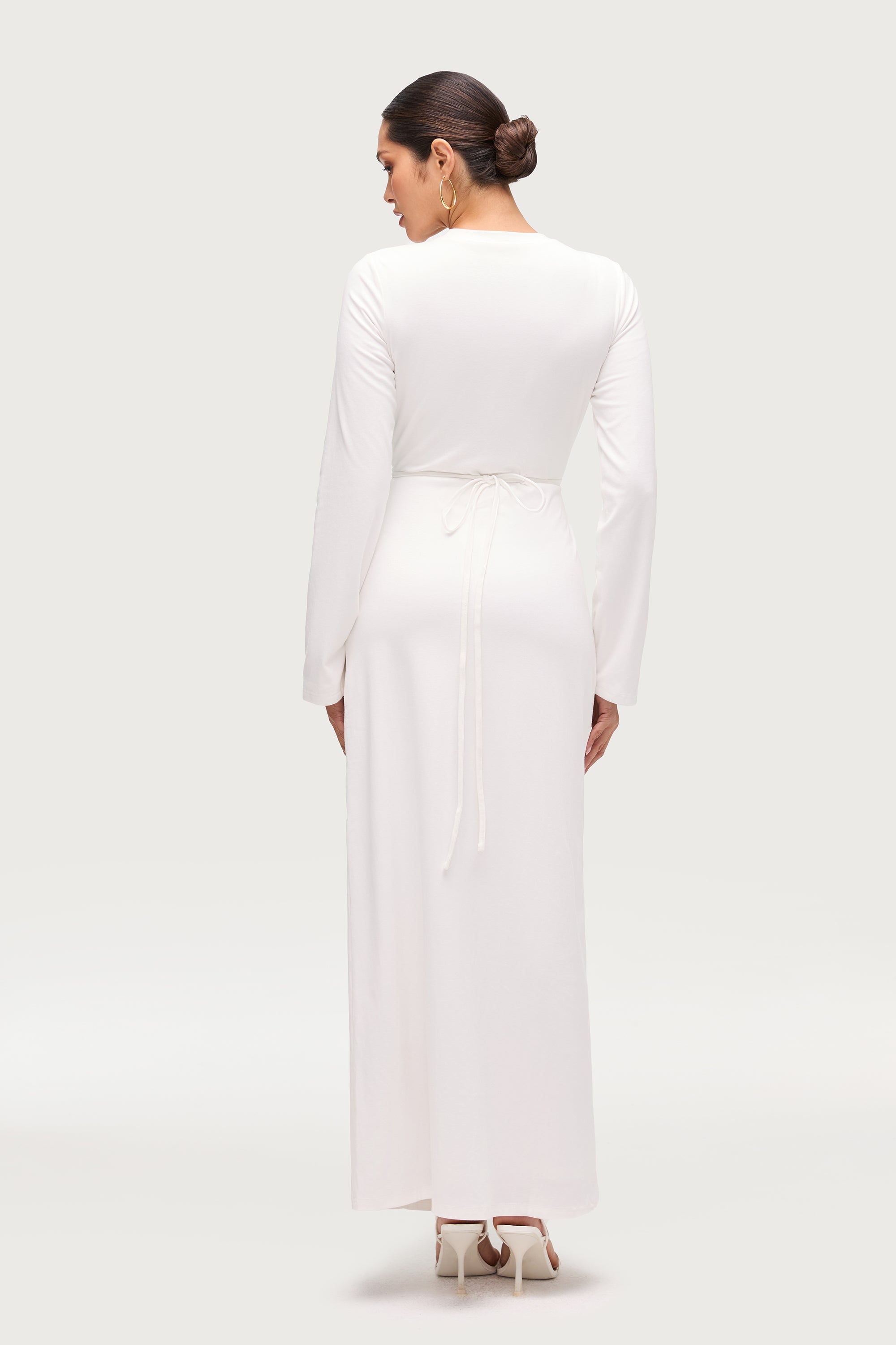 Ribbed Cotton Maxi Dress - White Dresses Veiled