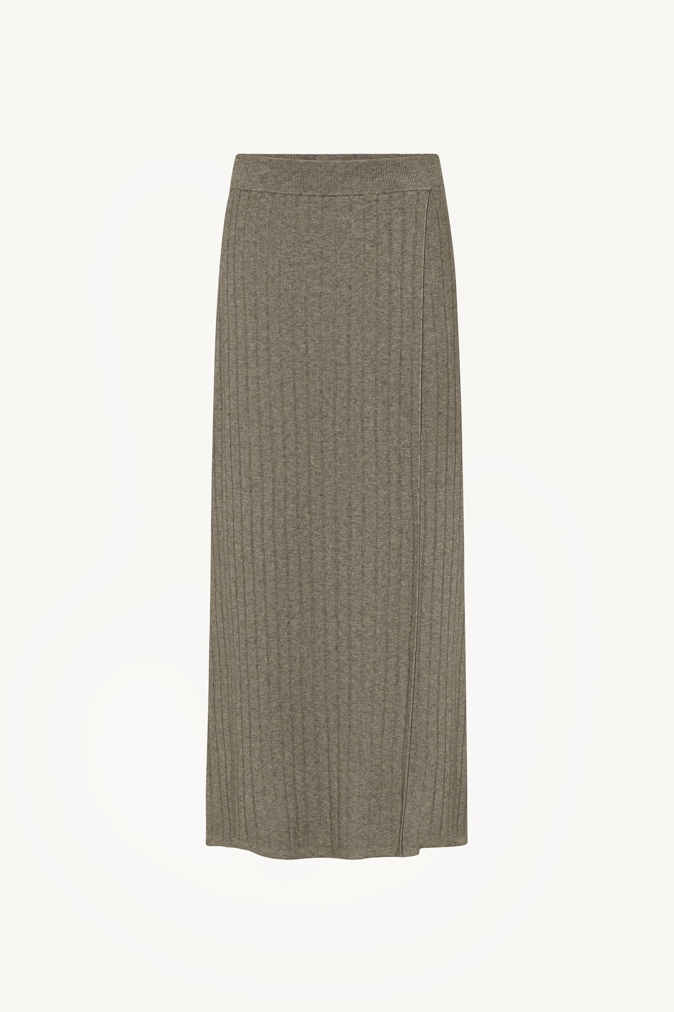 Ribbed Knit Wrap Skirt - Granite Abayas Veiled