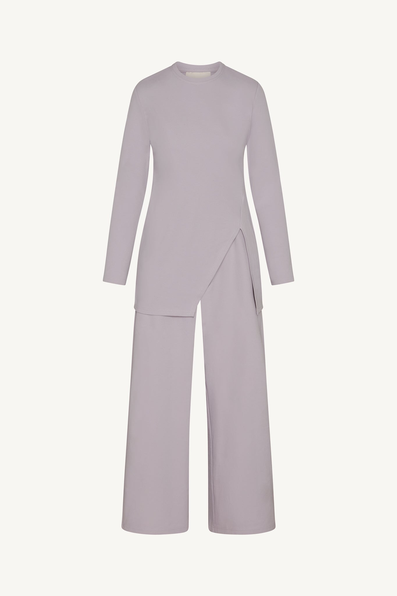 Ribbed Top & Pants Matching Set - Lilac Abayas Veiled