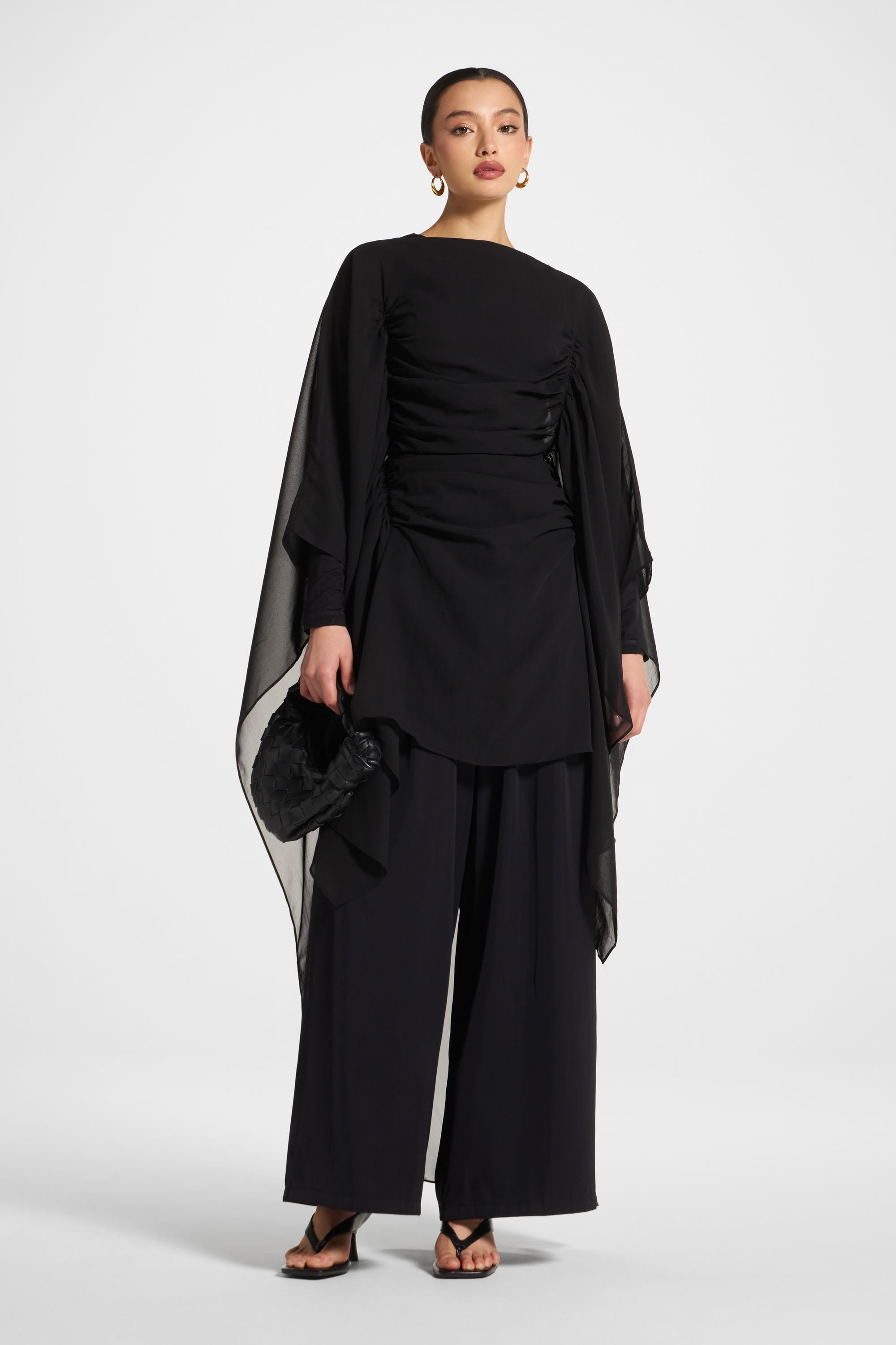 Rouched Cape Top - Black Abayas Veiled