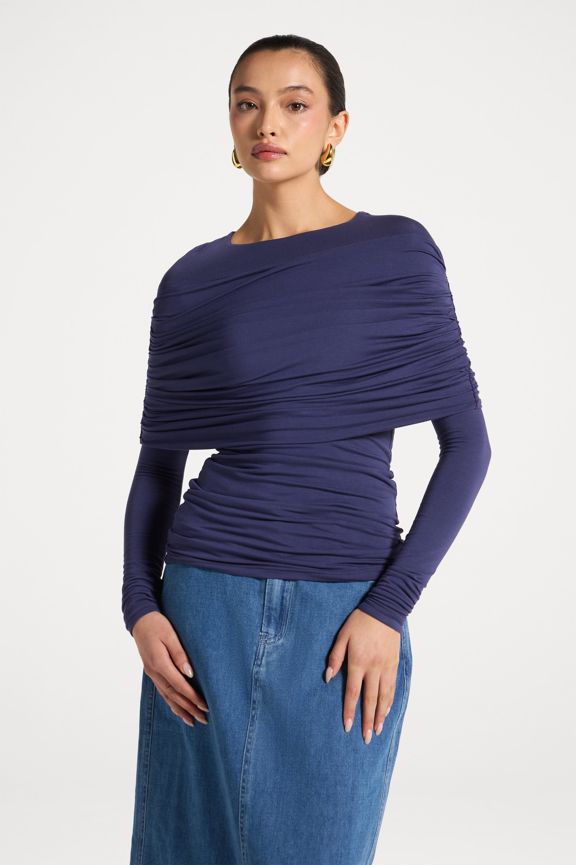 Rouched Shoulder Top - Future Dusk Abayas Veiled