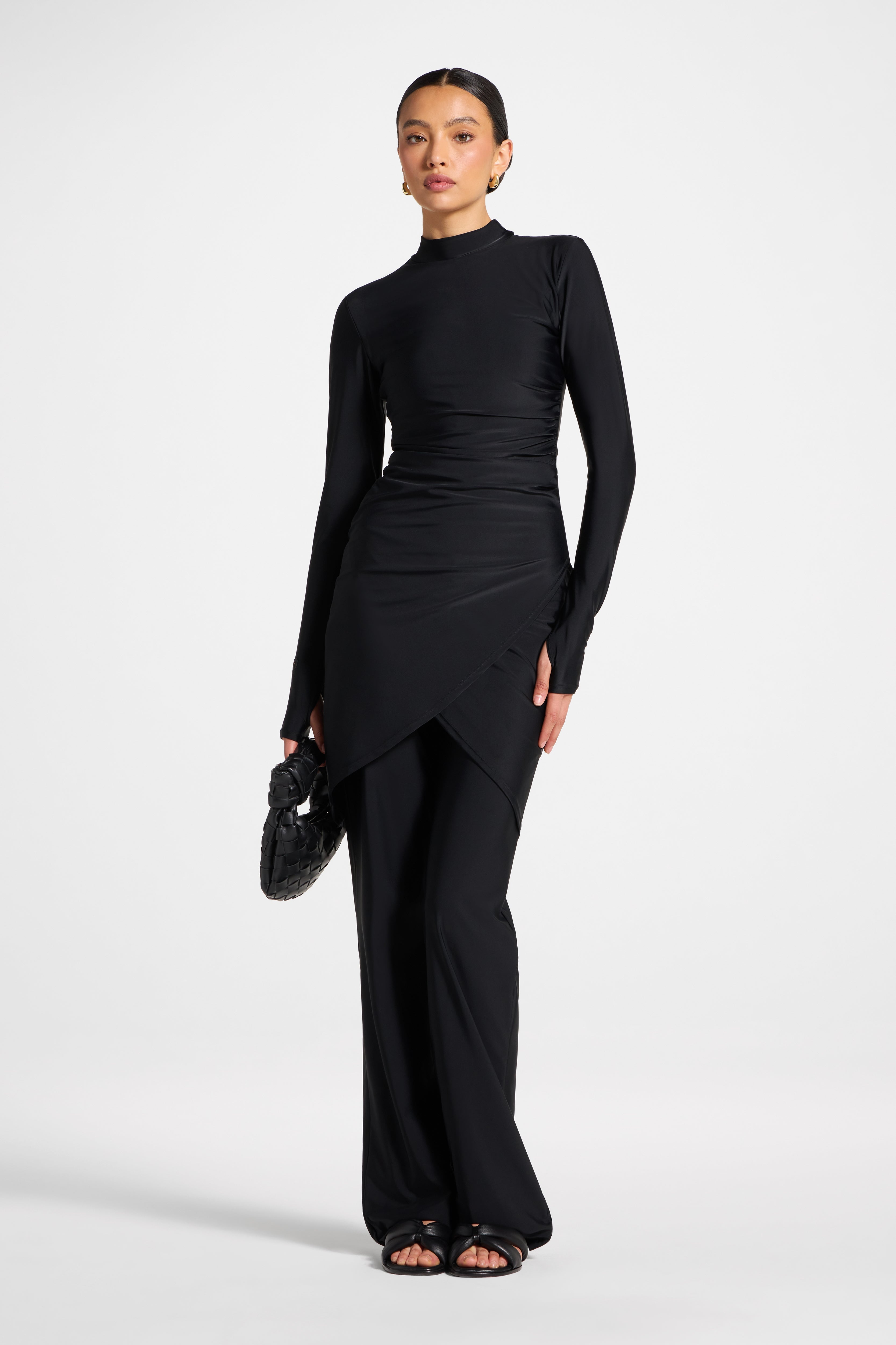 Rouched Swim Tunic - Black Swim Veiled