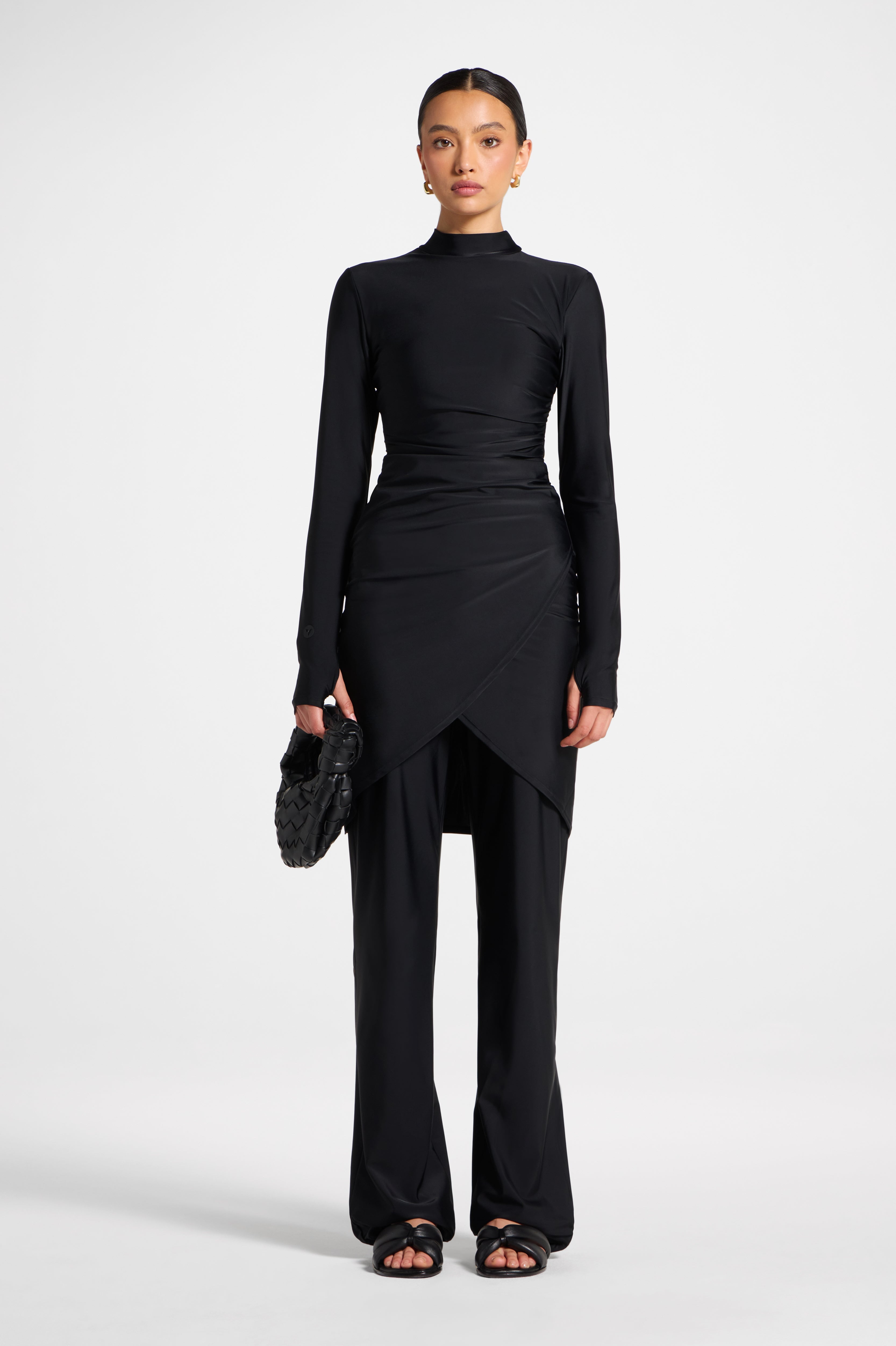 Rouched Swim Tunic - Black Swim Veiled