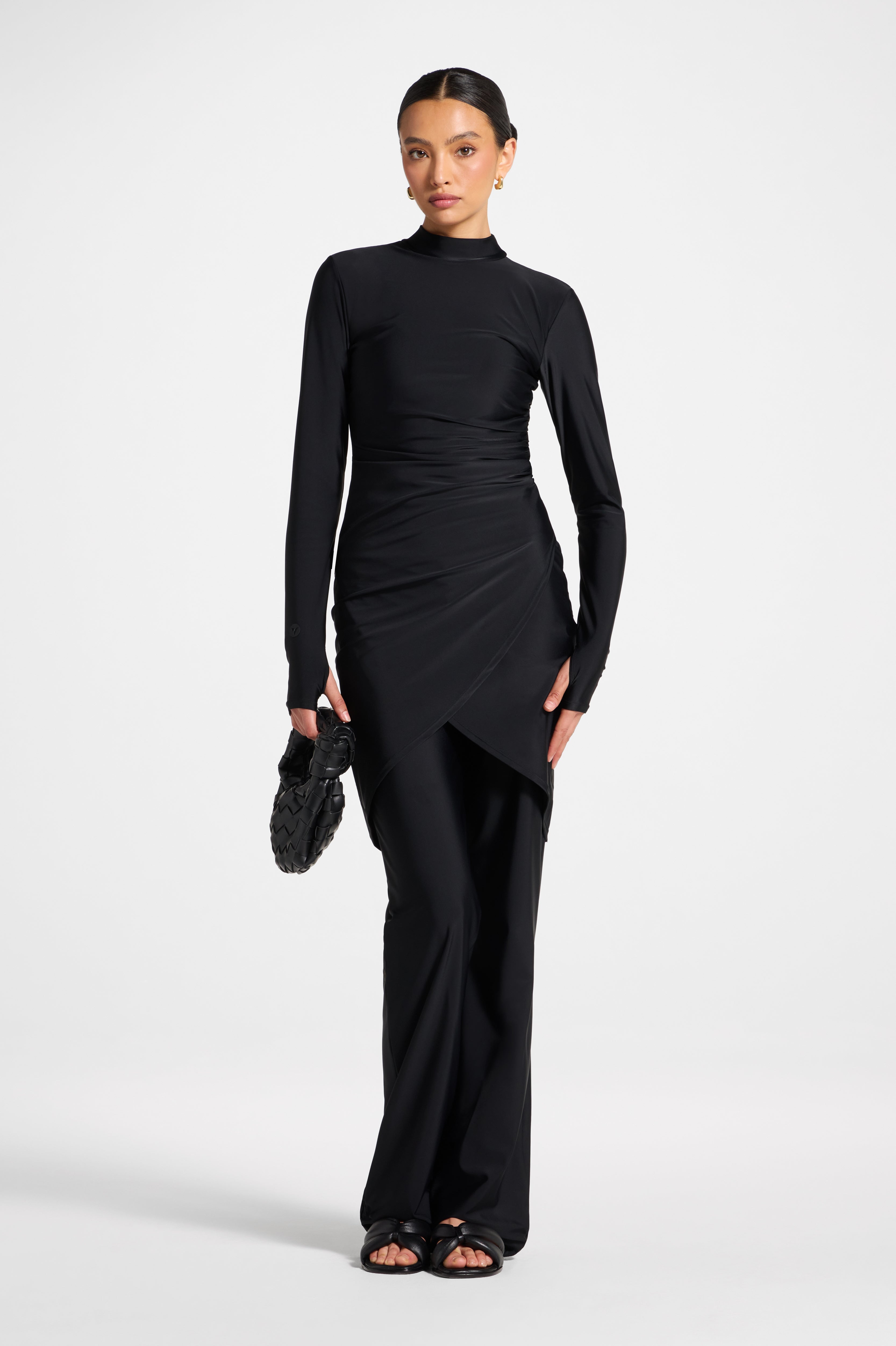 Rouched Swim Tunic - Black Swim Veiled