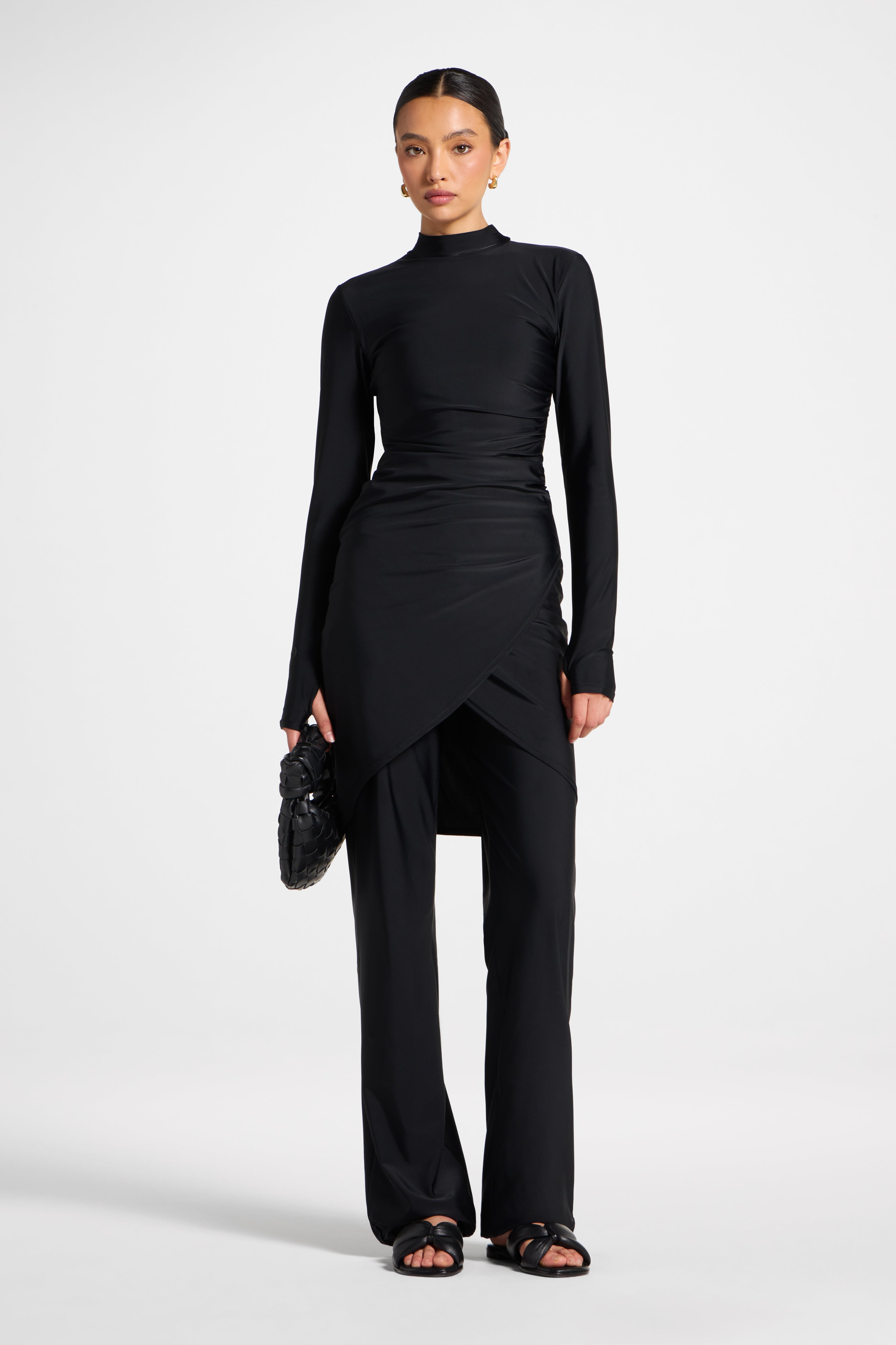 Rouched Swim Tunic - Black Swim Veiled
