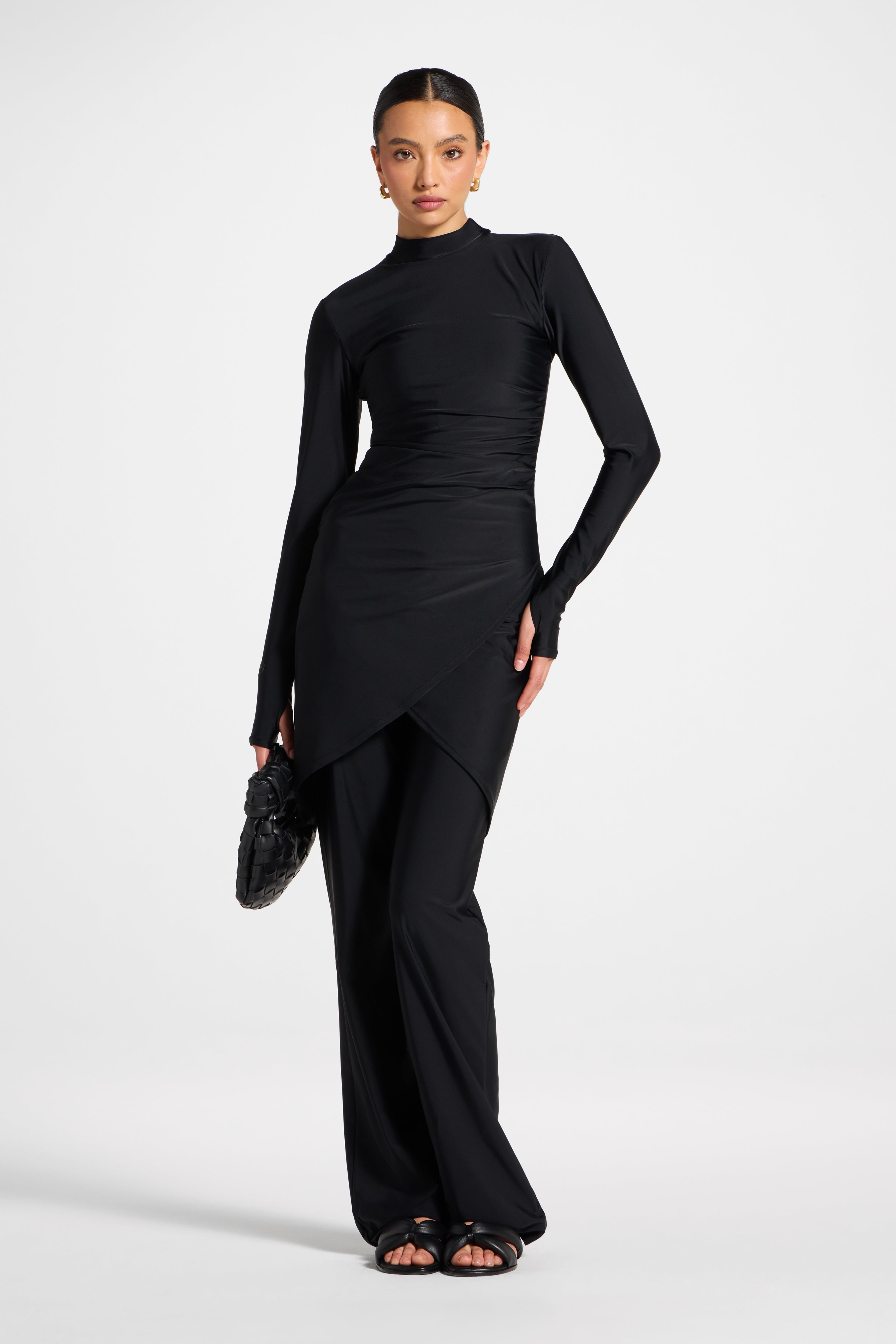 Rouched Swim Tunic - Black Swim Veiled