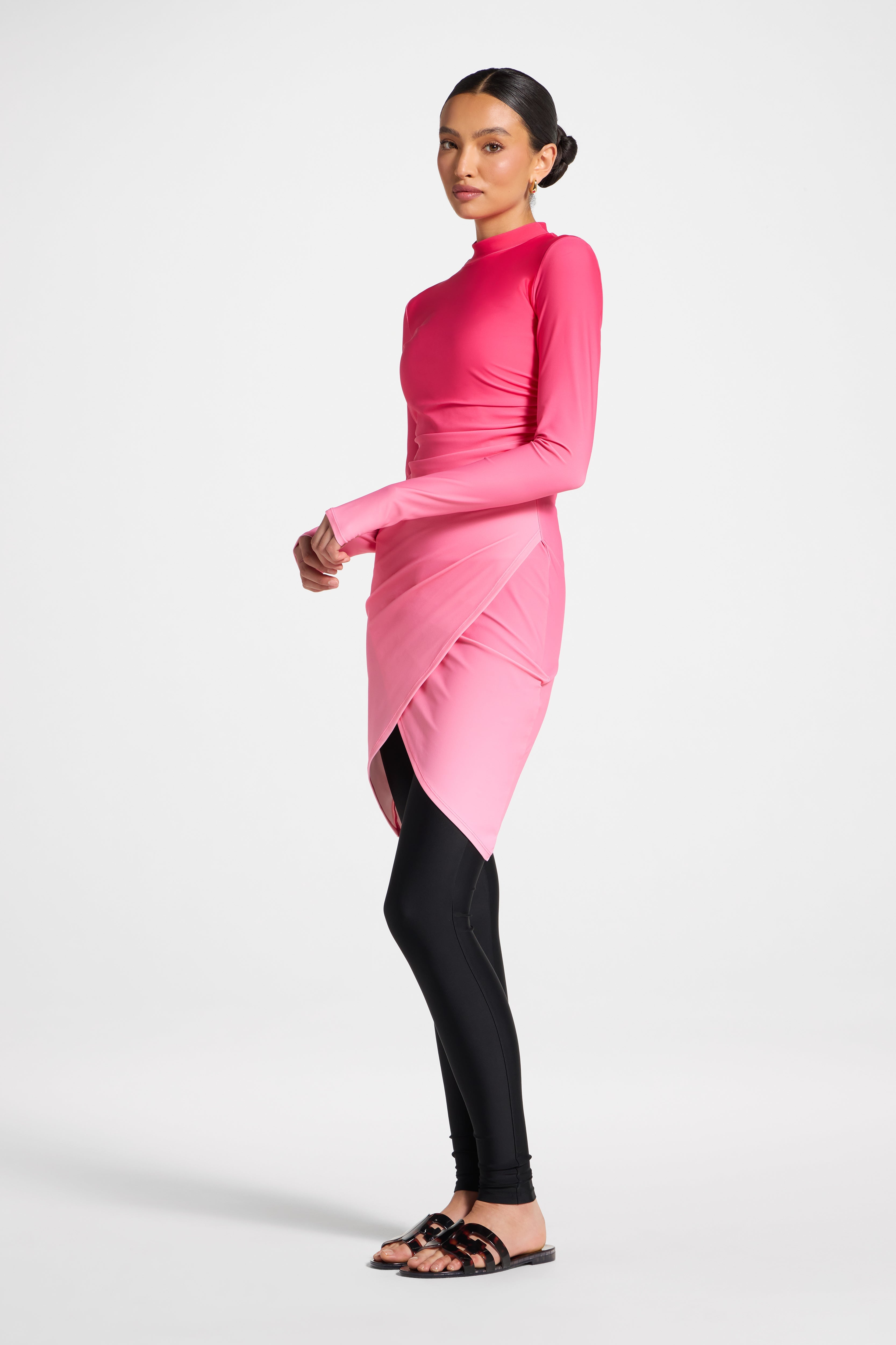 Rouched Swim Tunic - Coral Ombre Swim Veiled