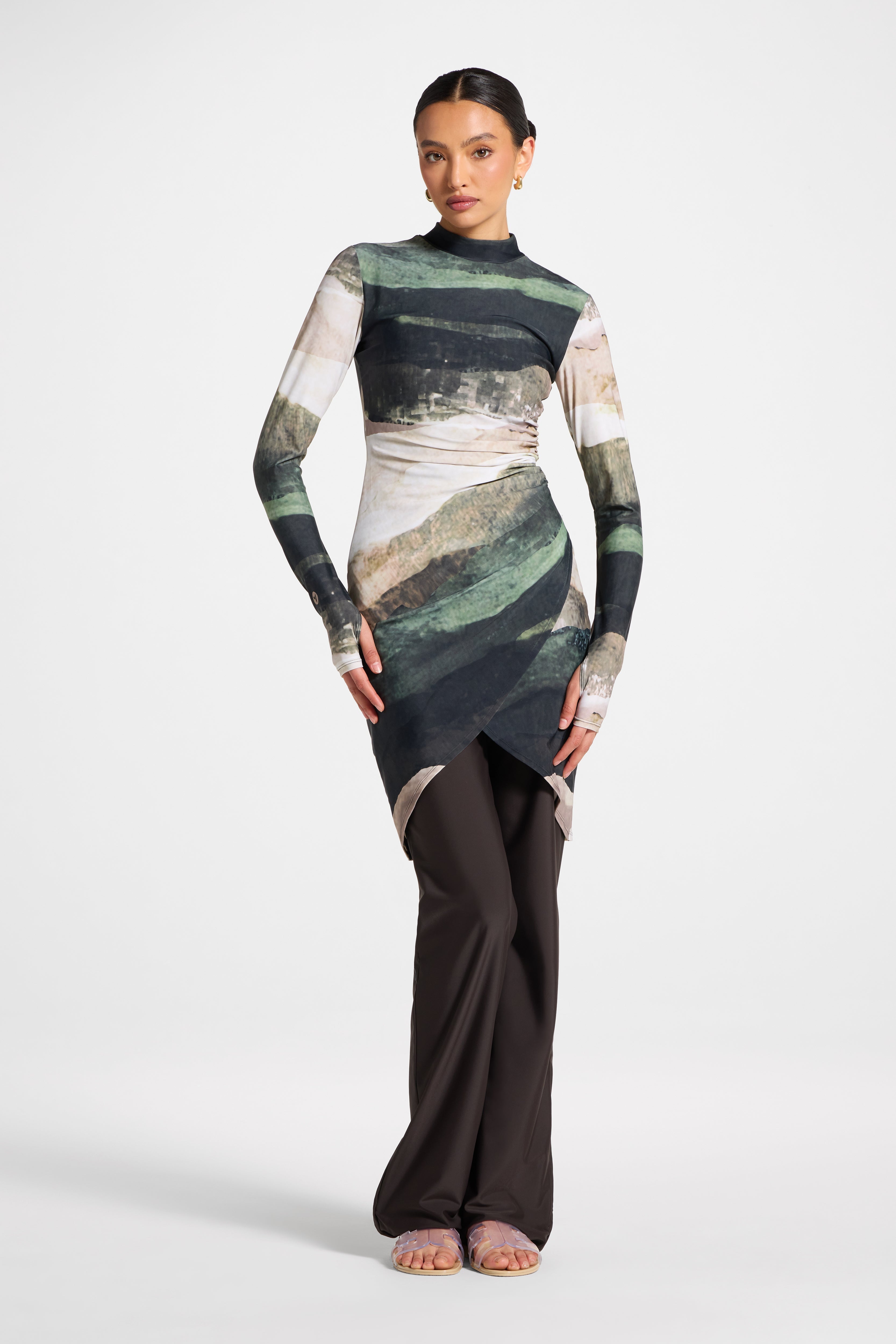 Rouched Swim Tunic - Dune Sands Swim Veiled