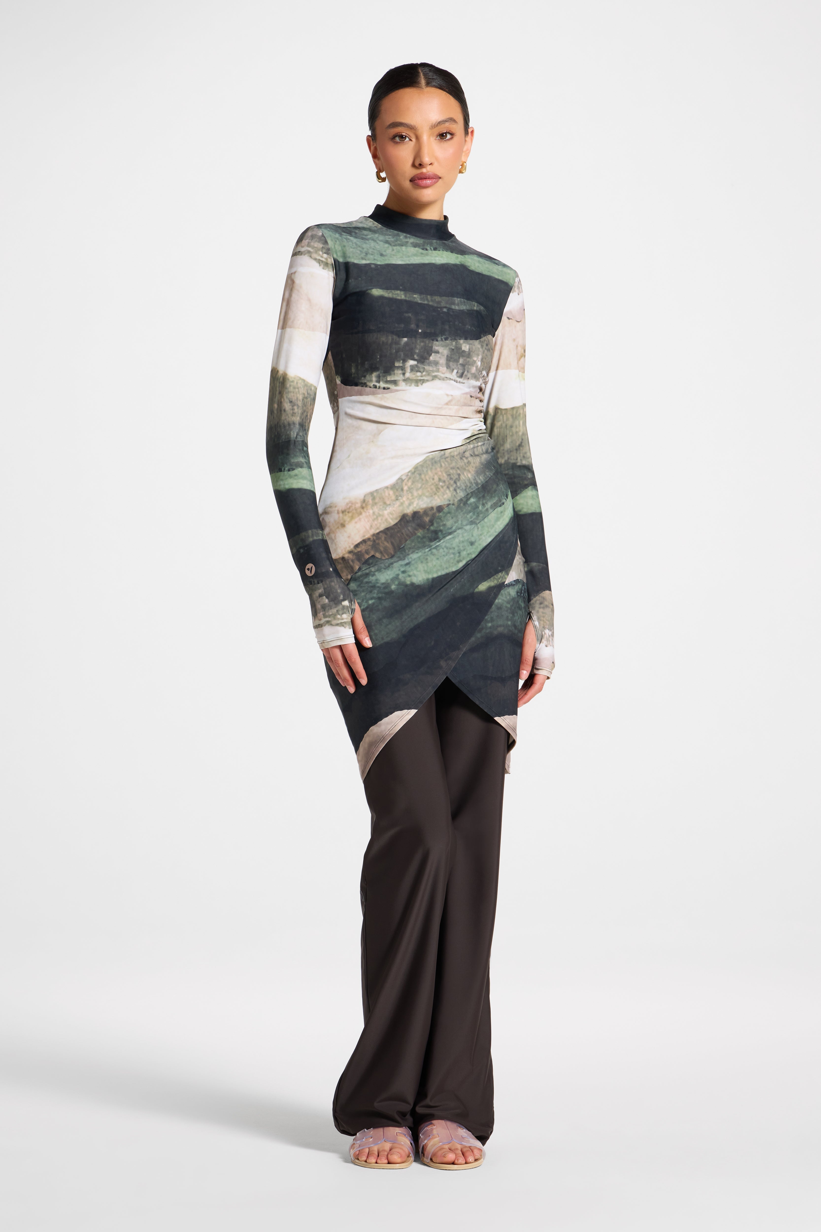 Rouched Swim Tunic - Dune Sands Swim Veiled