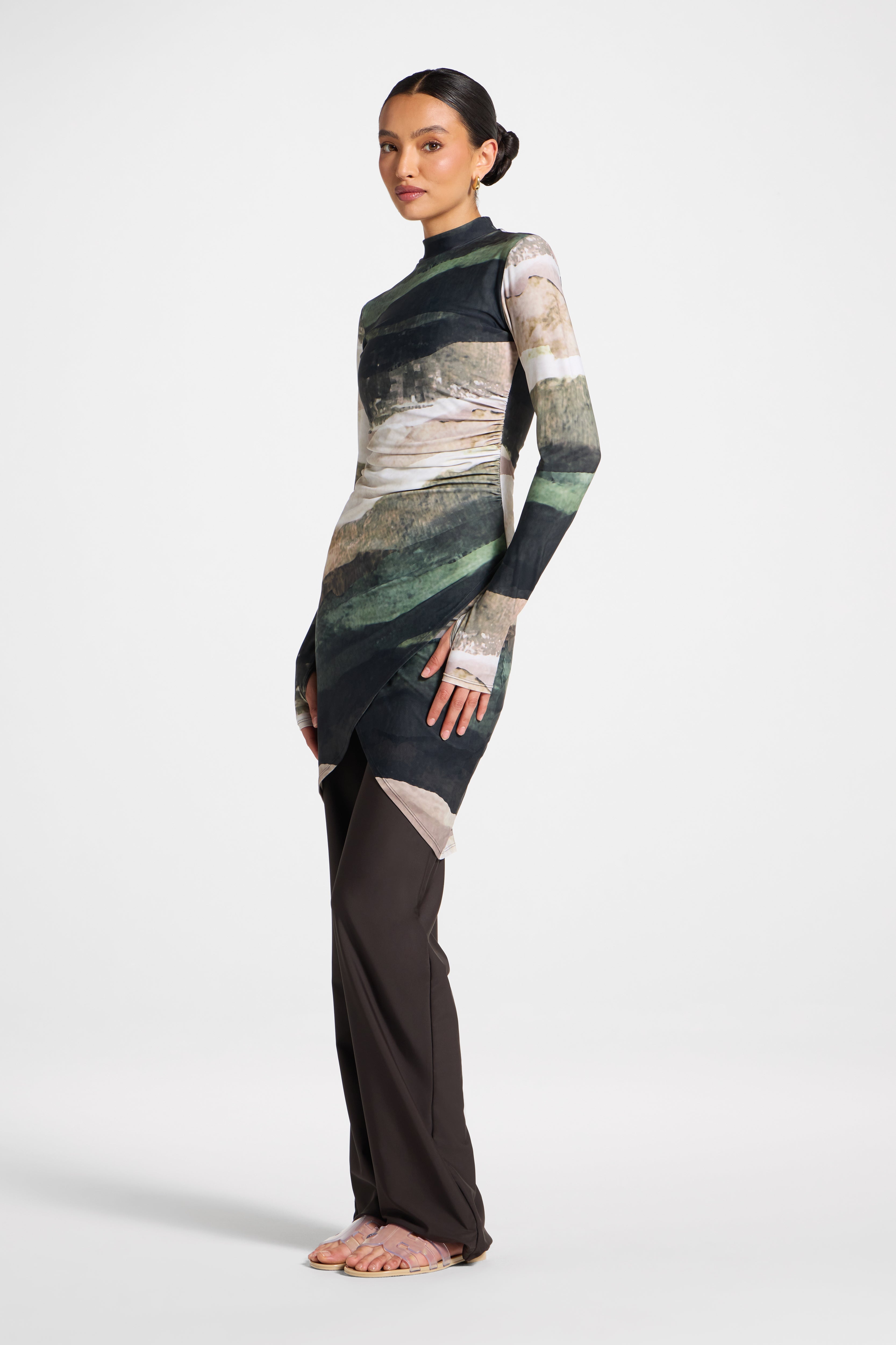 Rouched Swim Tunic - Dune Sands Swim Veiled