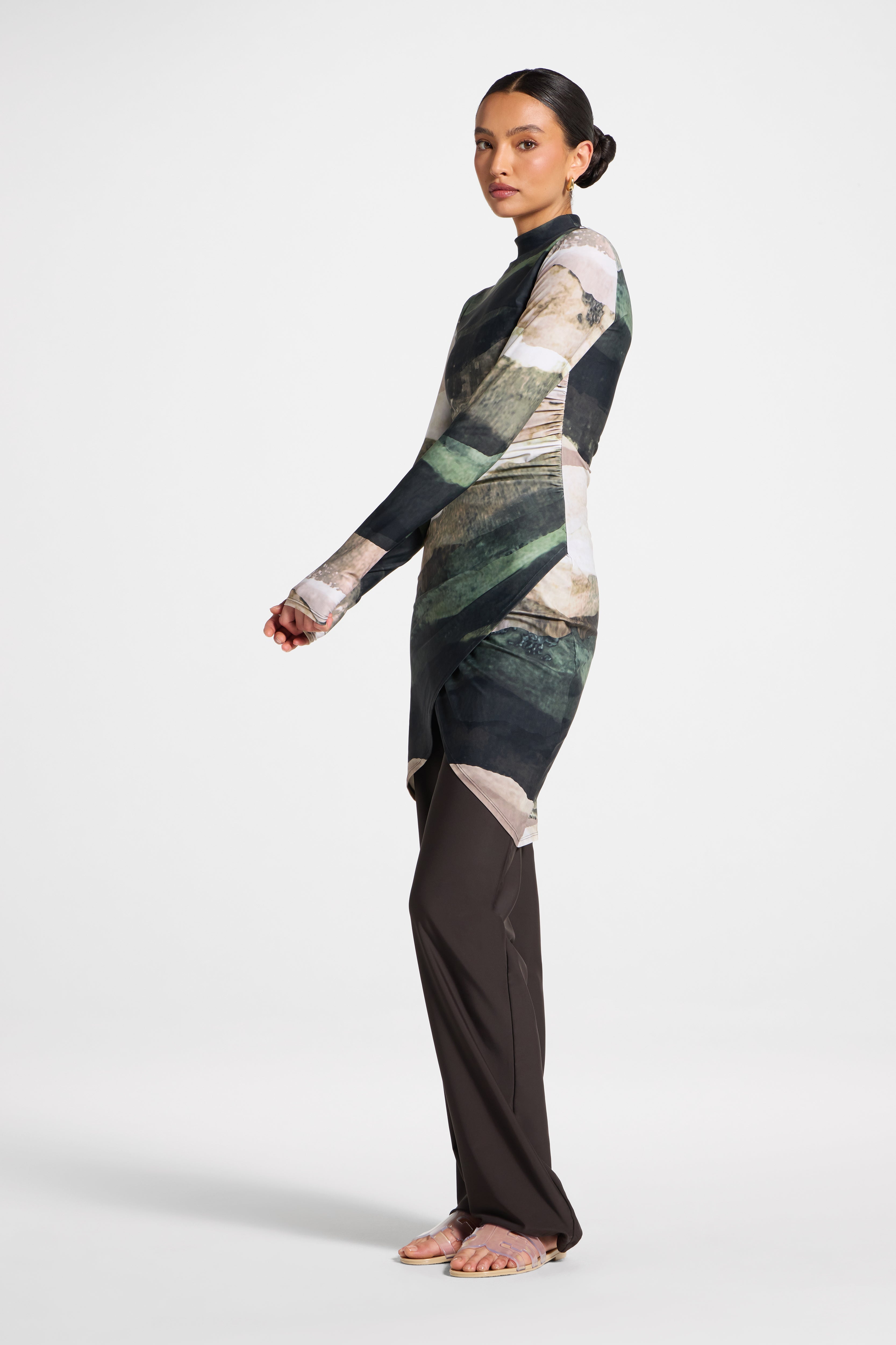 Rouched Swim Tunic - Dune Sands Swim Veiled
