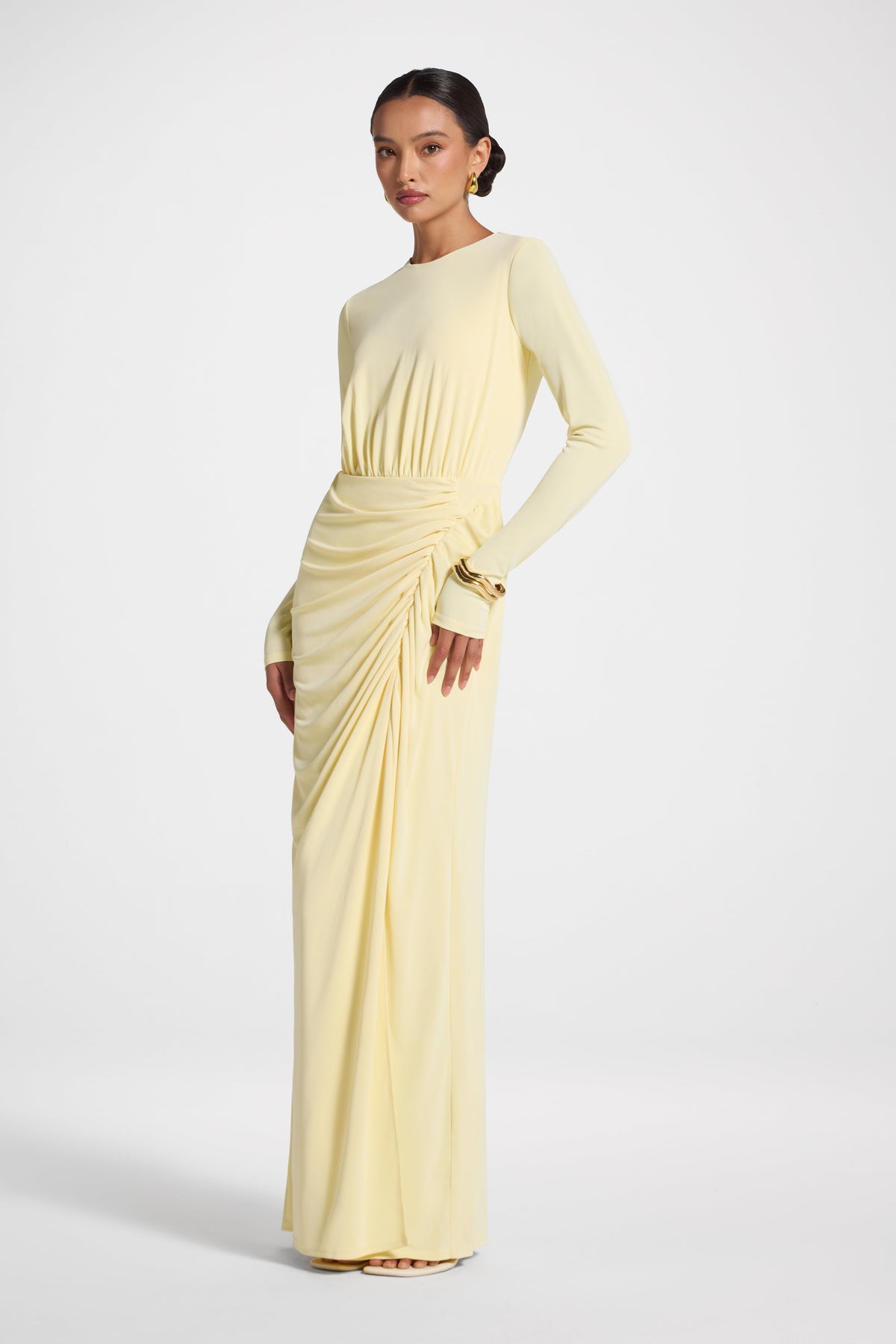Rouched Wrap Maxi Dress - Anise Flower Abayas Veiled