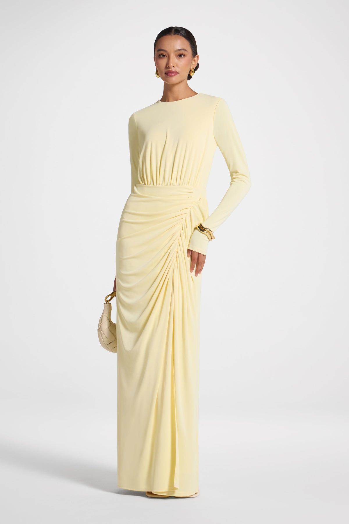 Rouched Wrap Maxi Dress - Anise Flower Abayas Veiled