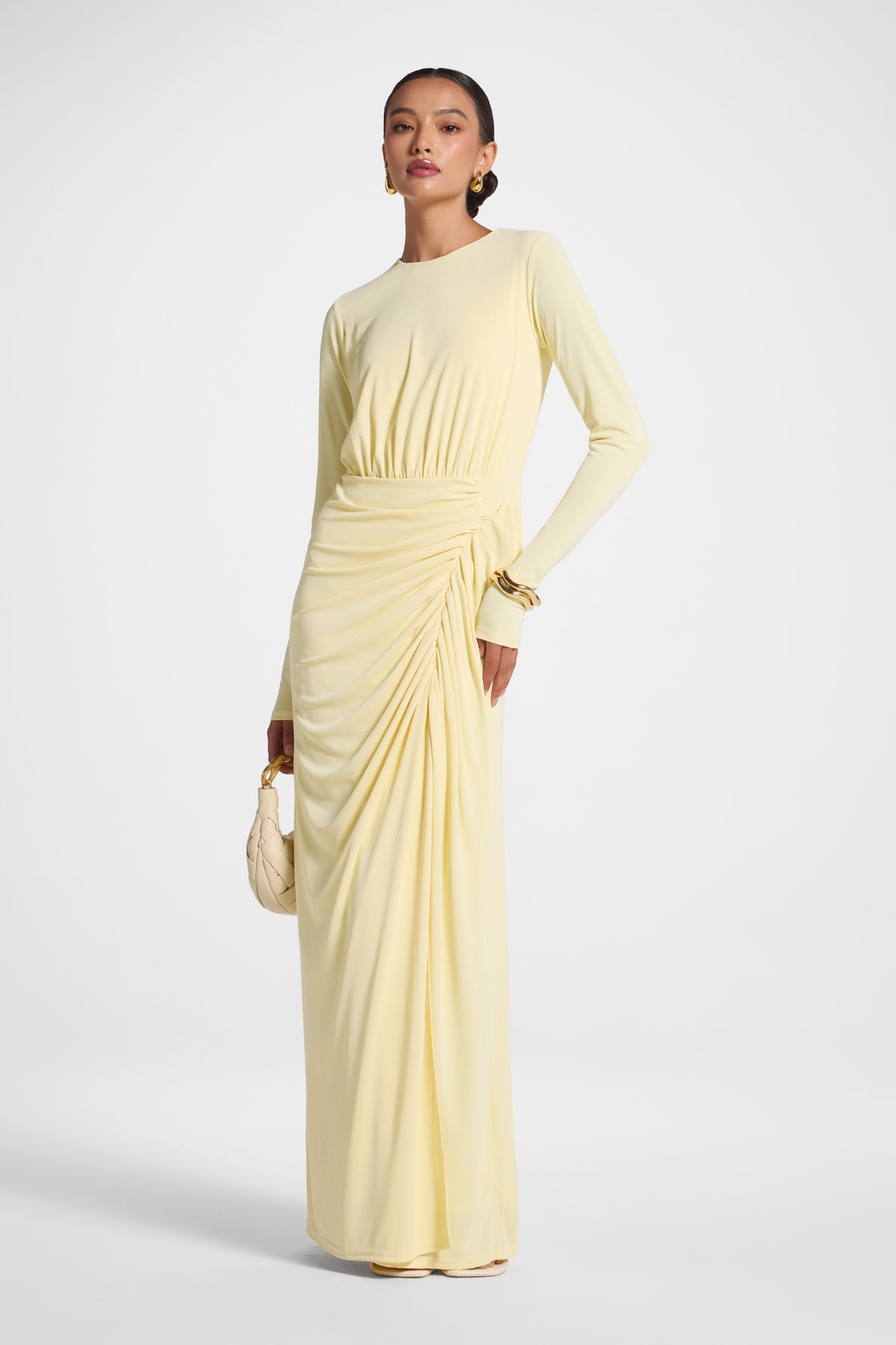 Rouched Wrap Maxi Dress - Anise Flower Abayas Veiled