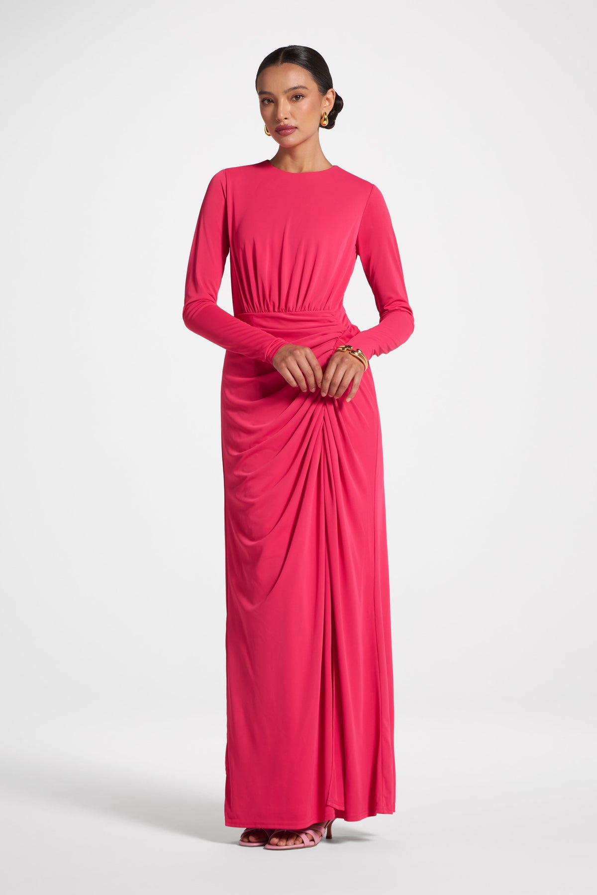 Rouched Wrap Maxi Dress - Azalea Abayas Veiled
