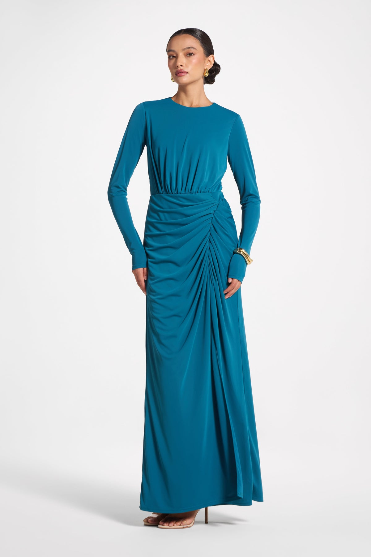 Rouched Wrap Maxi Dress - Corsair Abayas Veiled