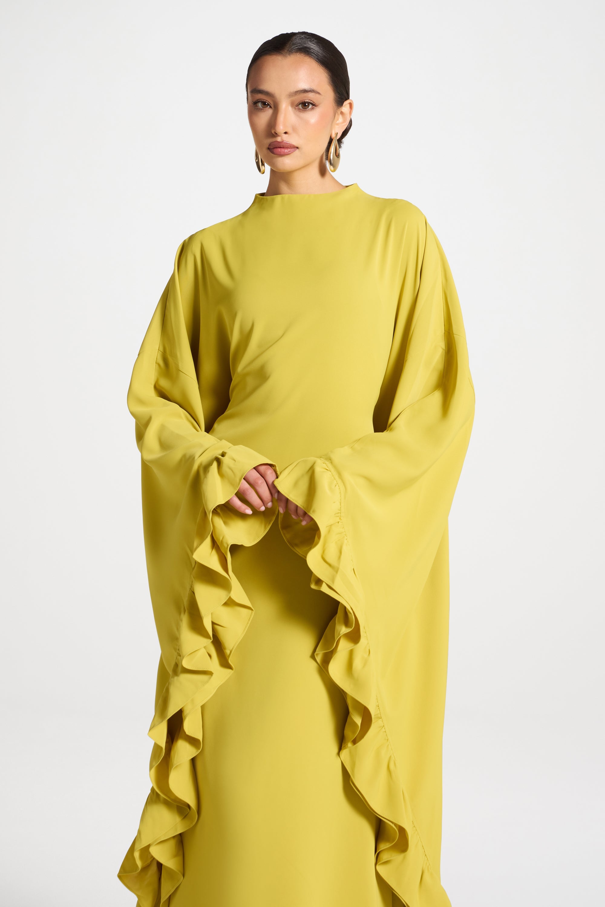 Ruffle Butterfly Abaya Dress - Mango Mint Abayas Veiled