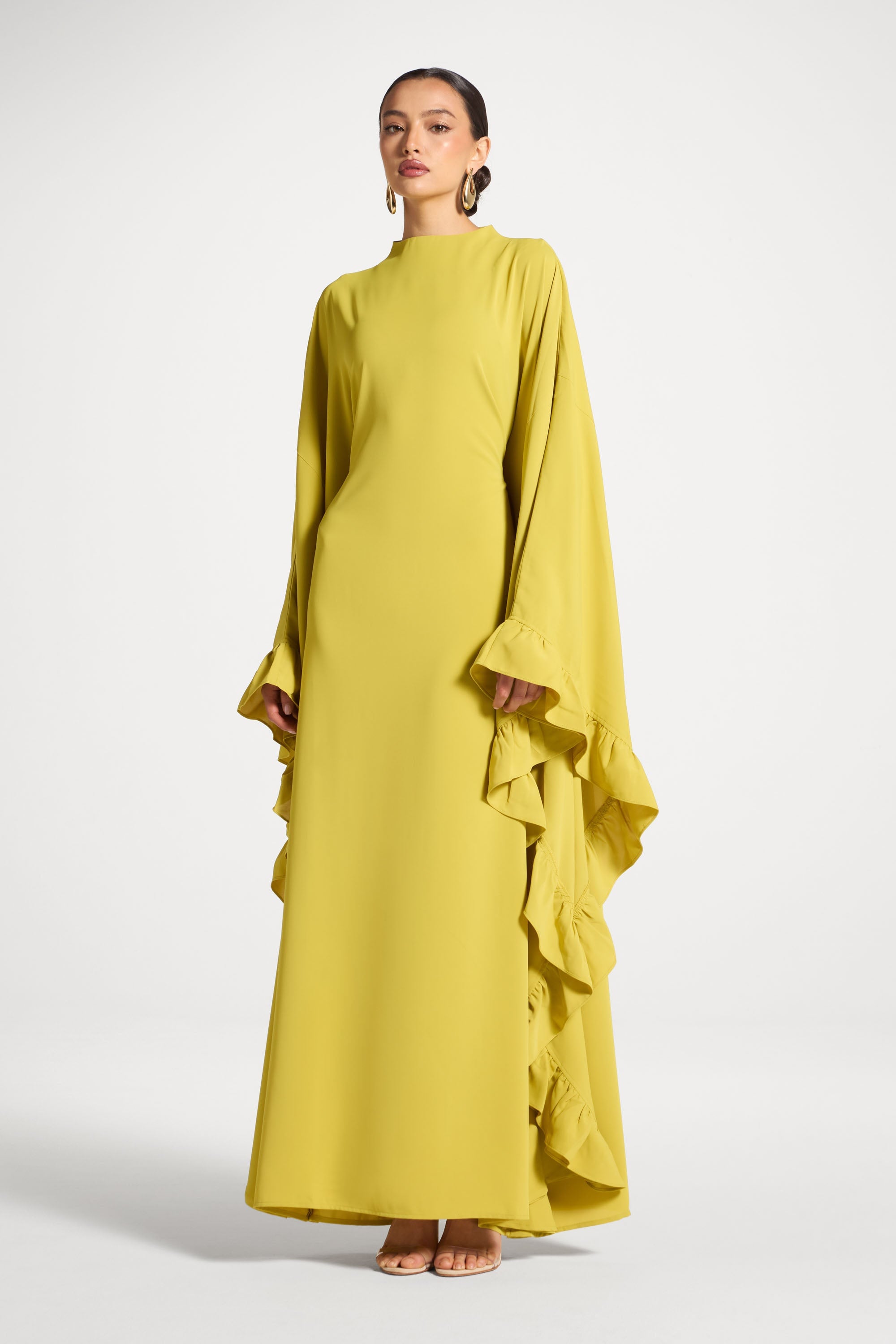 Ruffle Butterfly Abaya Dress - Mango Mint Abayas Veiled