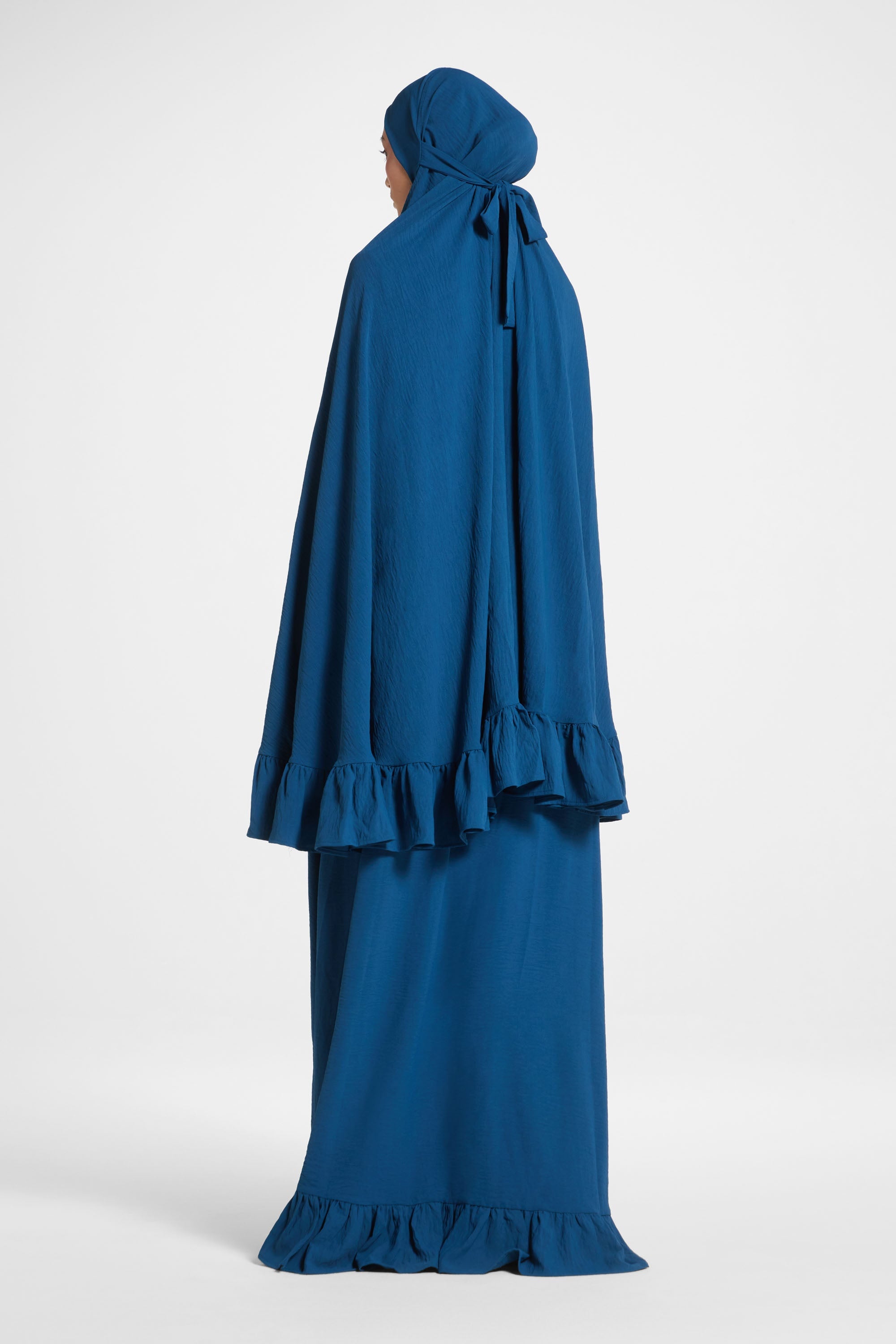 Ruffle Prayer Set - Deep Sea Abayas Veiled