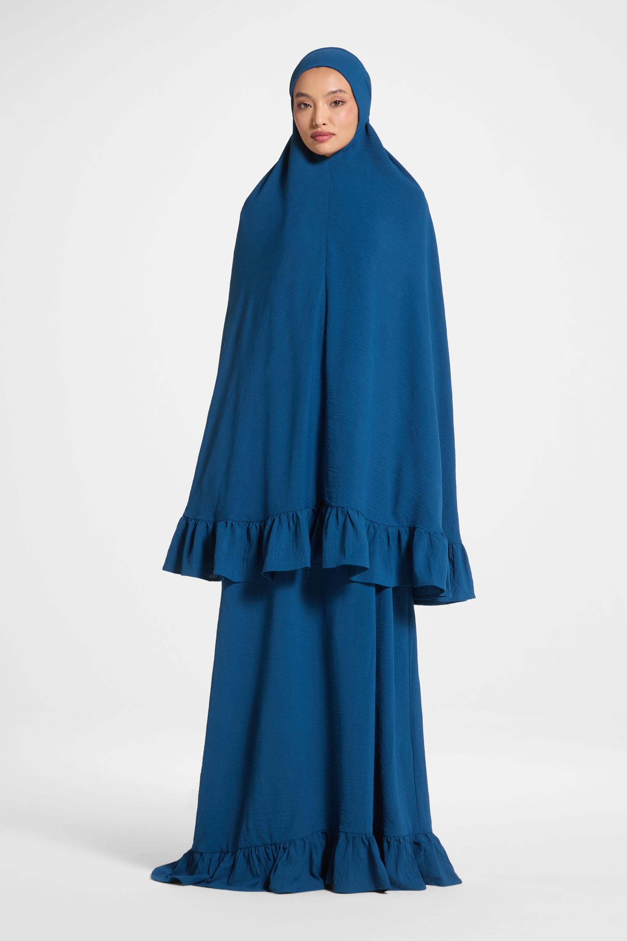 Ruffle Prayer Set - Deep Sea Abayas Veiled