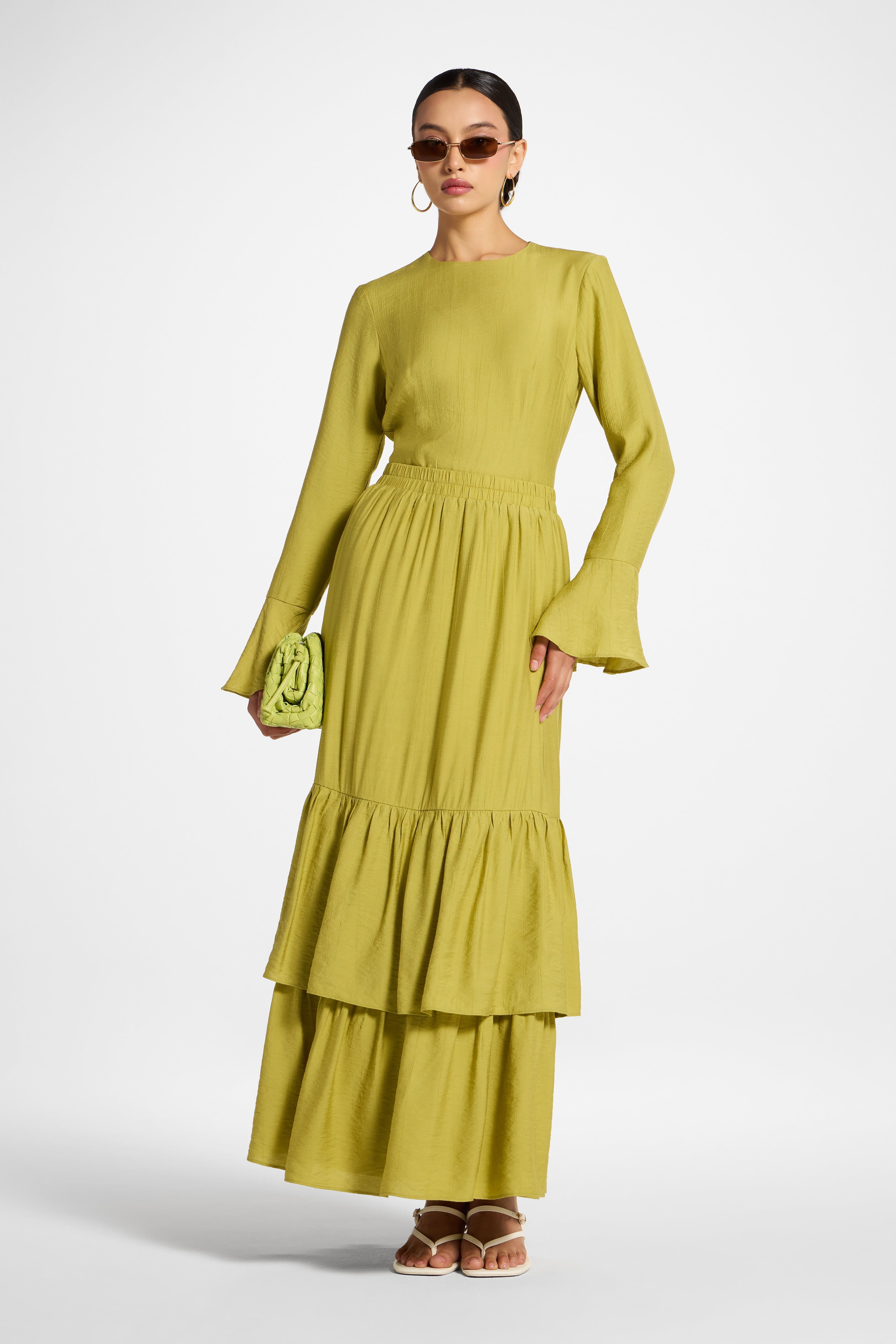 Ruffle Skirt Abayas Veiled