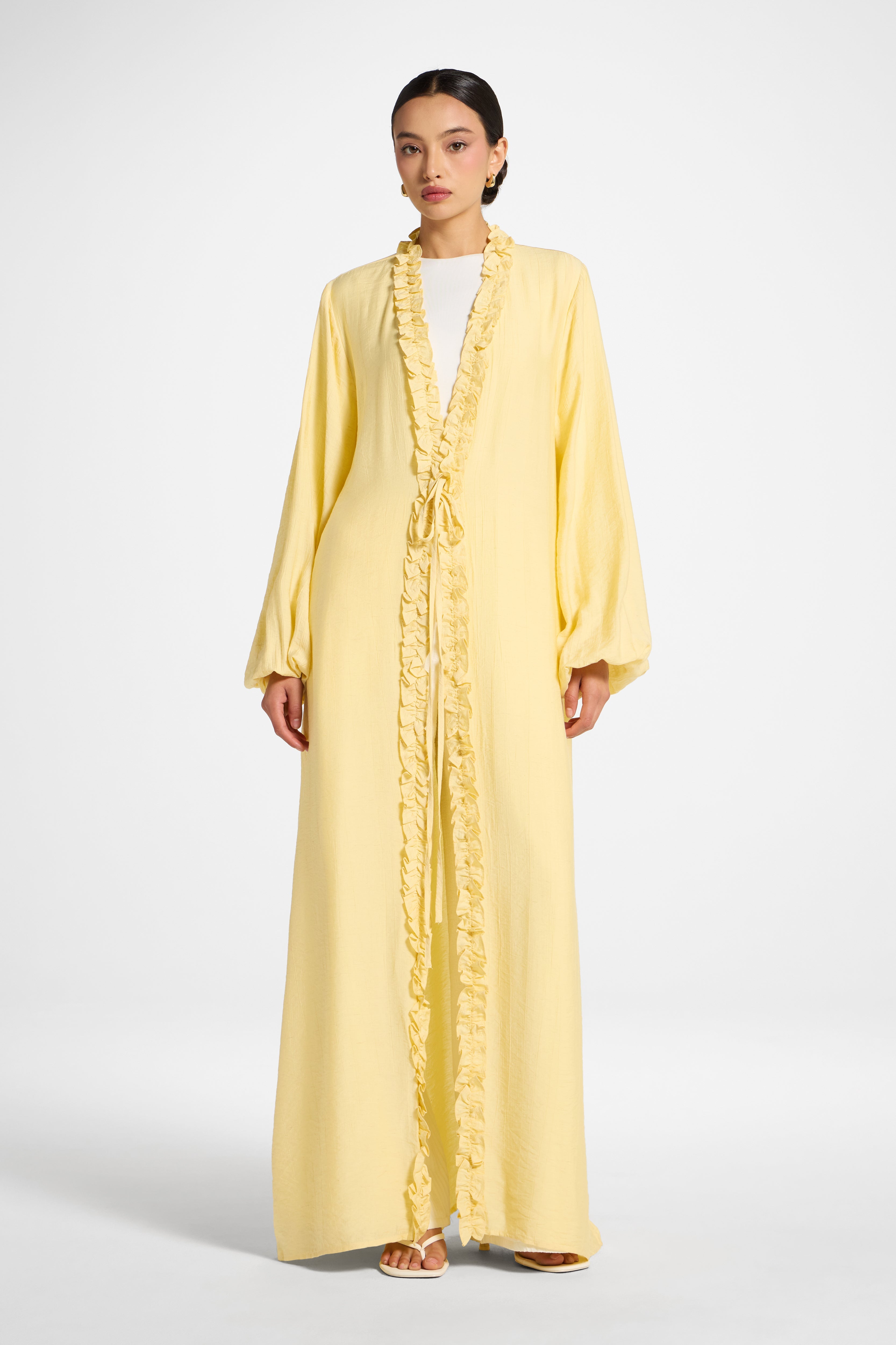 Ruffle Tie Front Abaya - Banana Abayas Veiled
