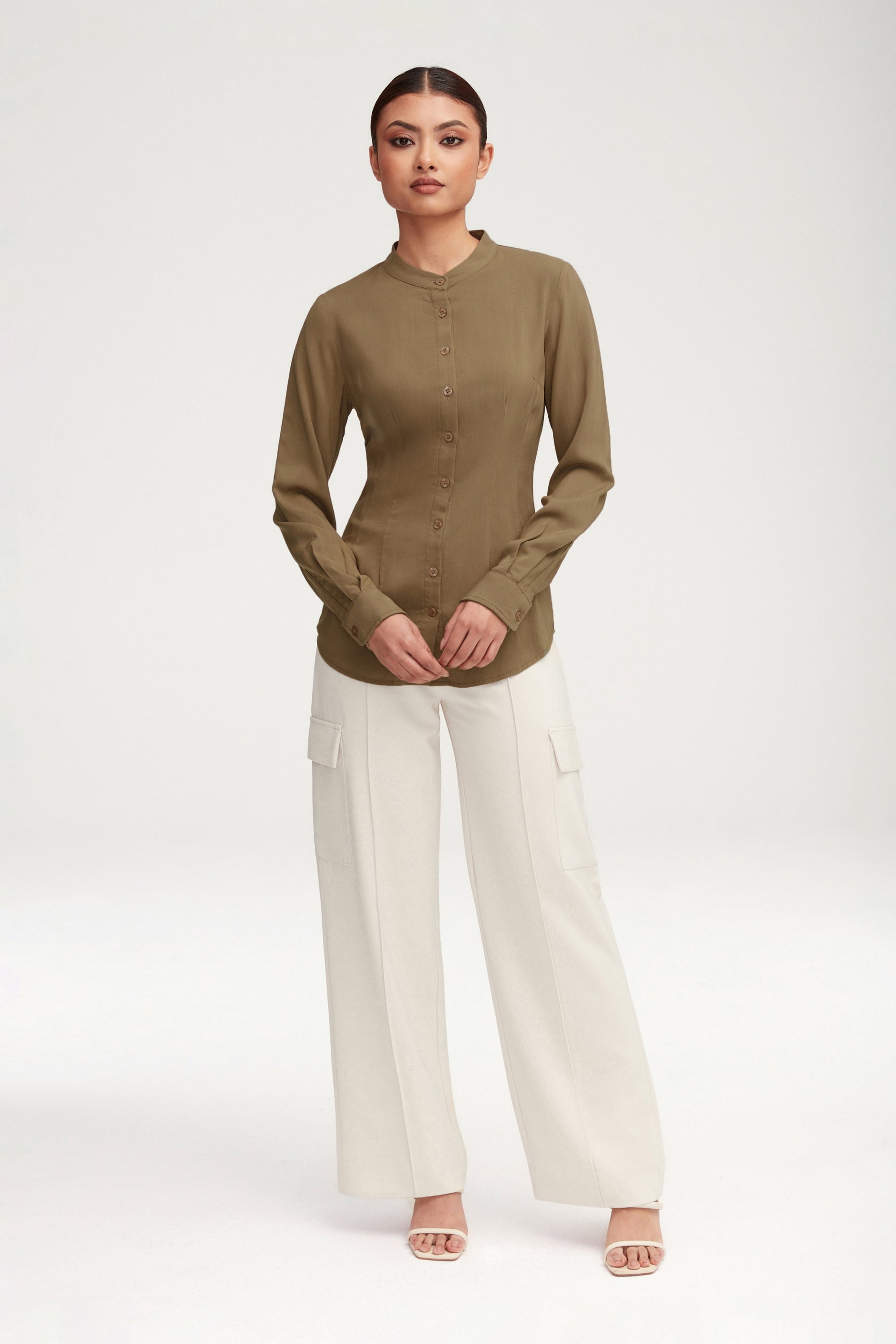 Rumer Wide Leg Cargo Pants - Off White Clothing Veiled